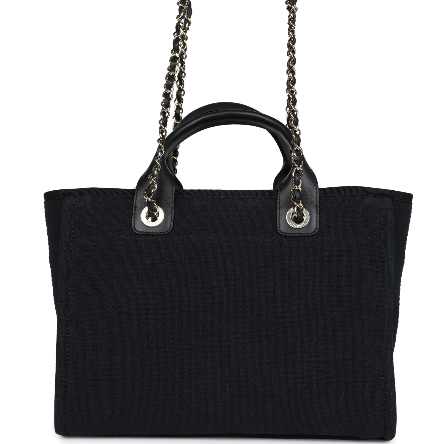 Chanel Small Deauville Shopping Tote Black Canvas — фото 7