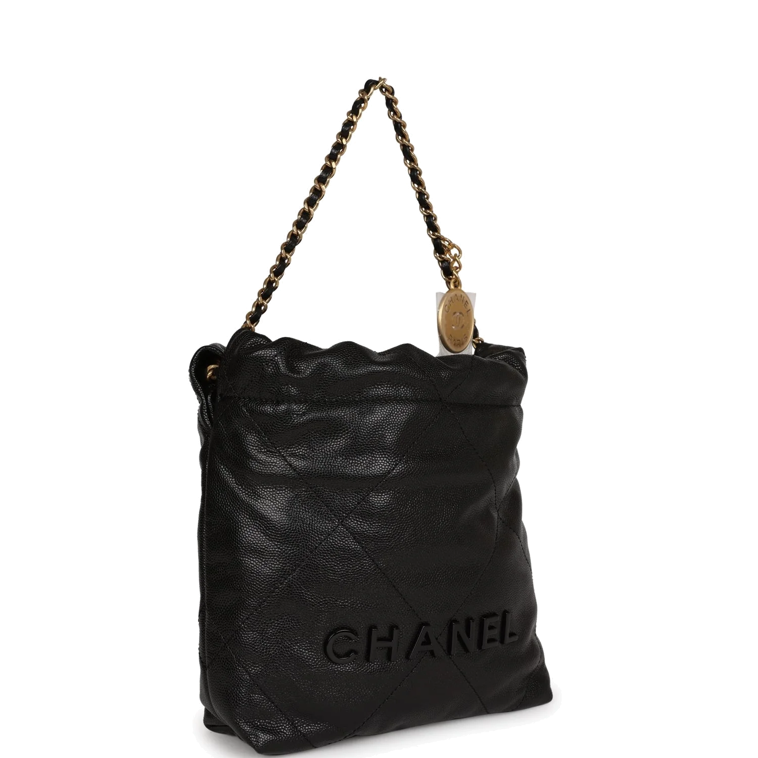 Chanel Mini 22 Bag Black Grained Calfskin — фото 3