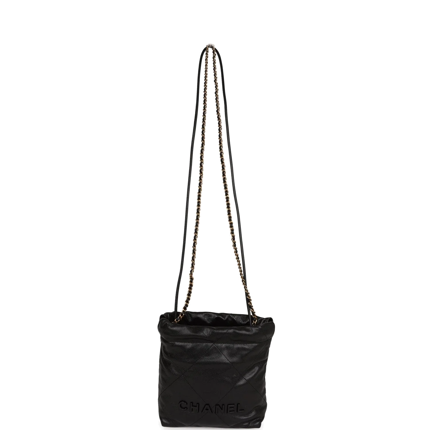 Chanel Mini 22 Bag Black Grained Calfskin — фото 8