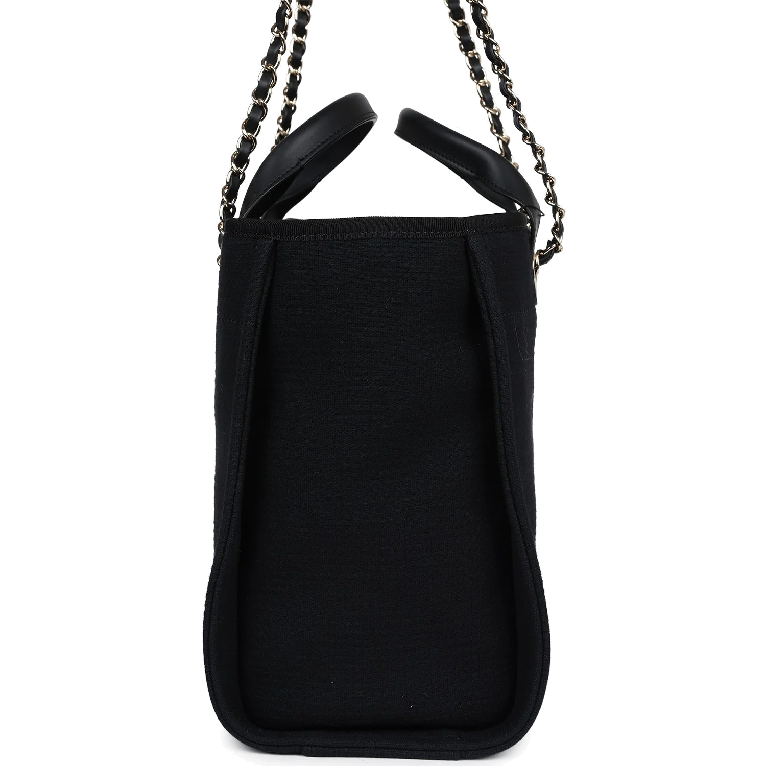 Chanel Small Deauville Shopping Tote Black Canvas — фото 5