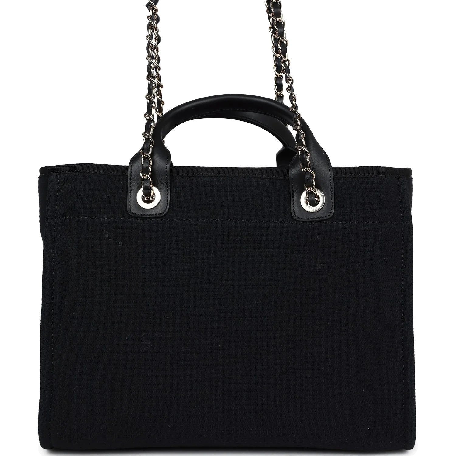 Chanel Small Deauville Shopping Tote Black Canvas — фото 6