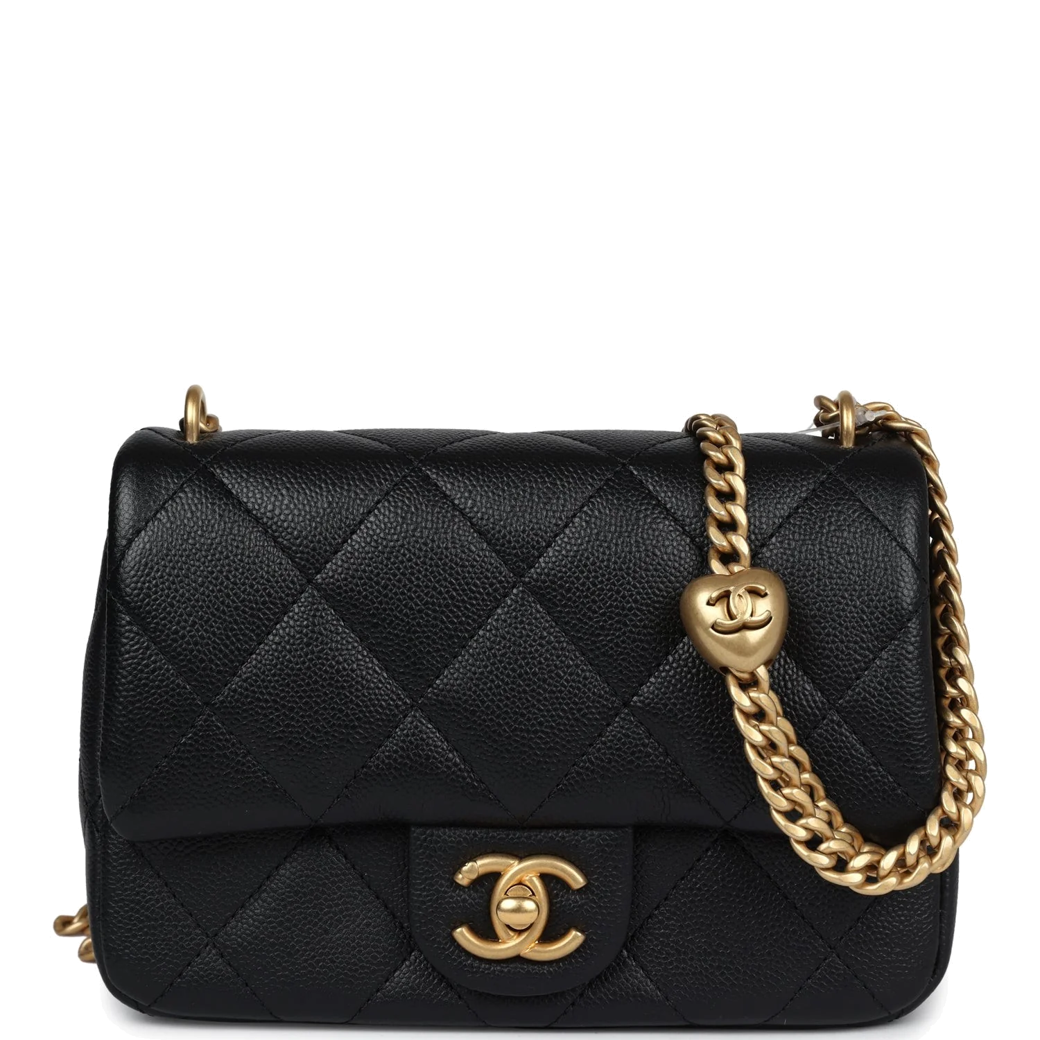 Chanel Mini Sweetheart Crush Square Flap Bag Black Caviar