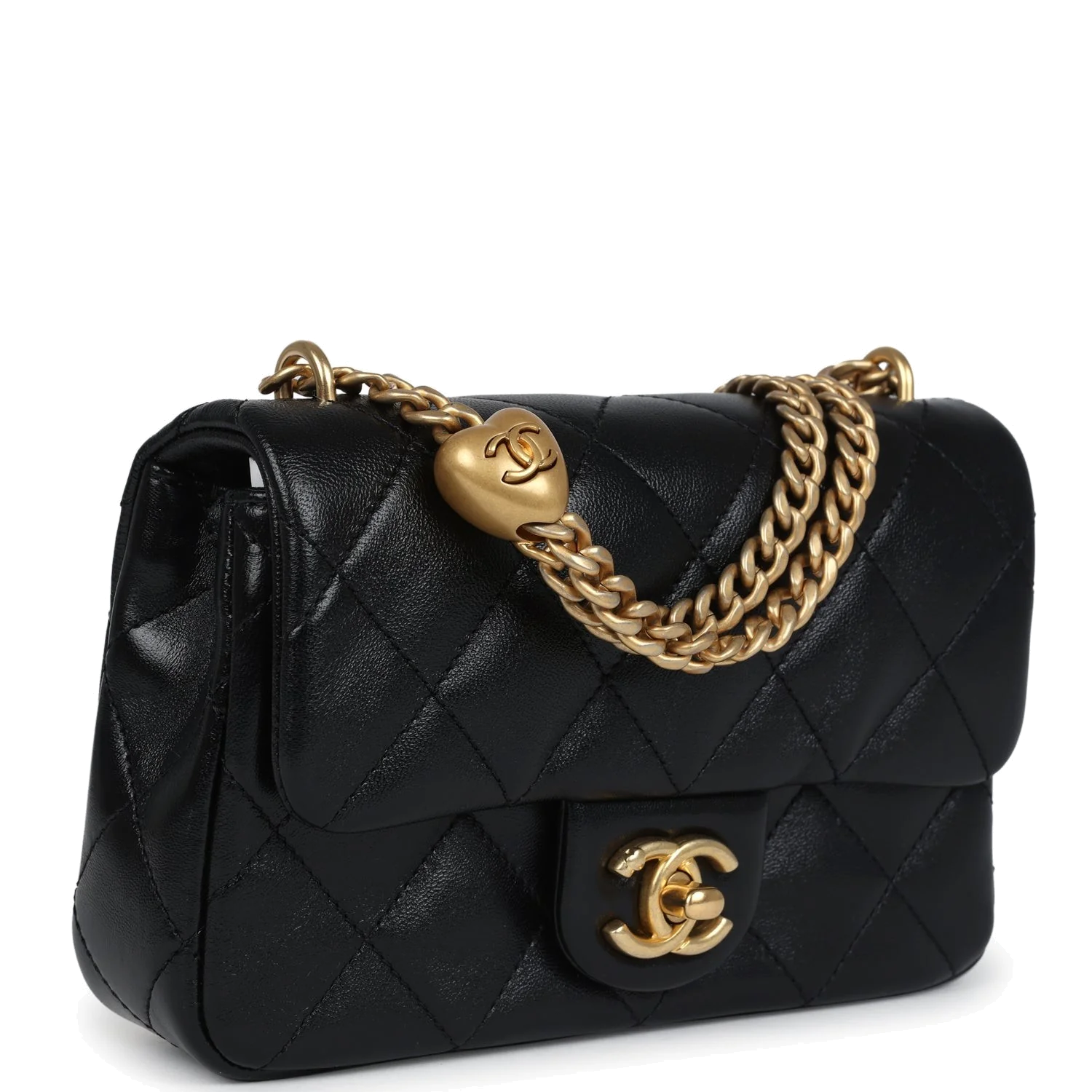 Chanel Mini Sweetheart Crush Square Flap Bag Black Shiny Calfskin — фото 3