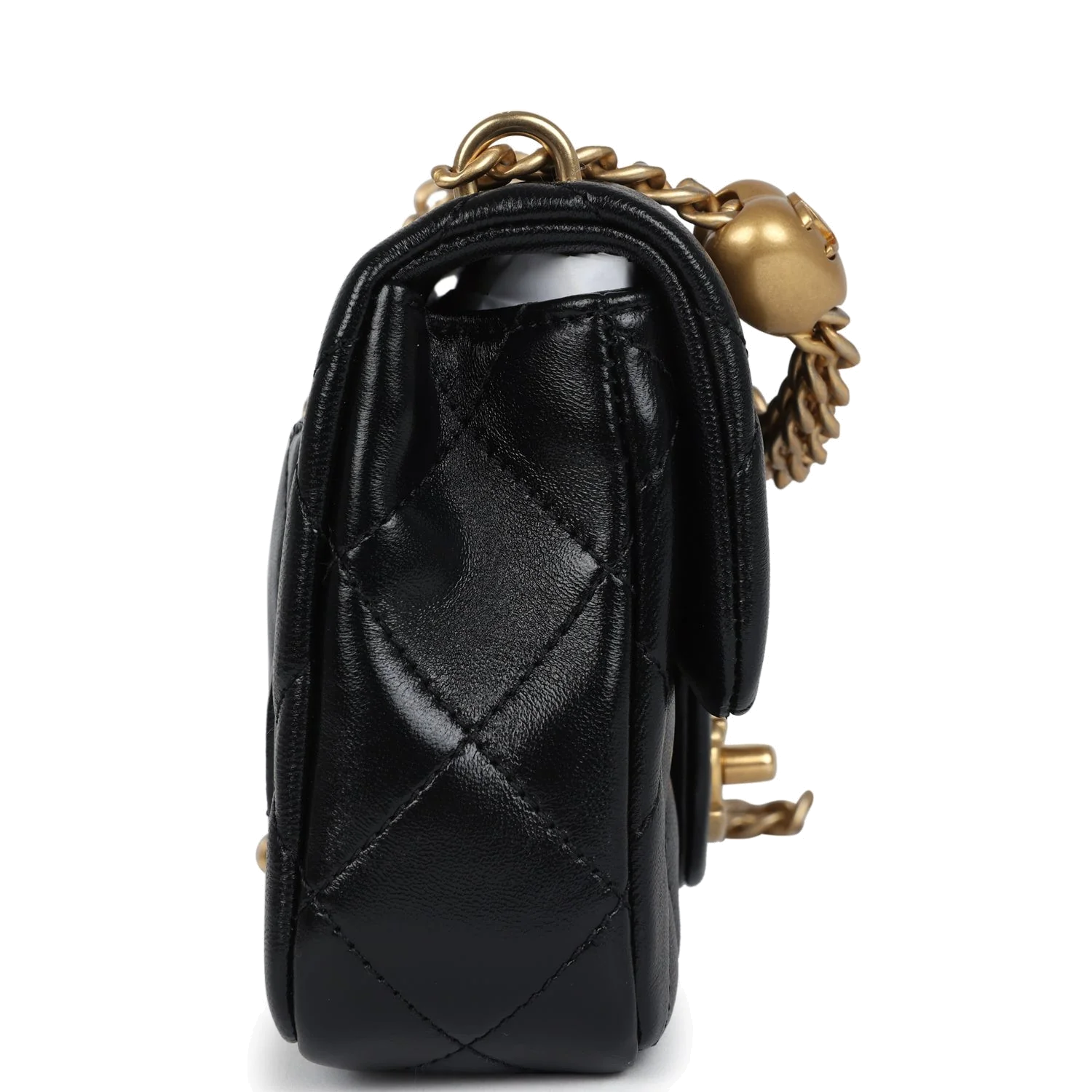 Chanel Mini Sweetheart Crush Square Flap Bag Black Shiny Calfskin — фото 4
