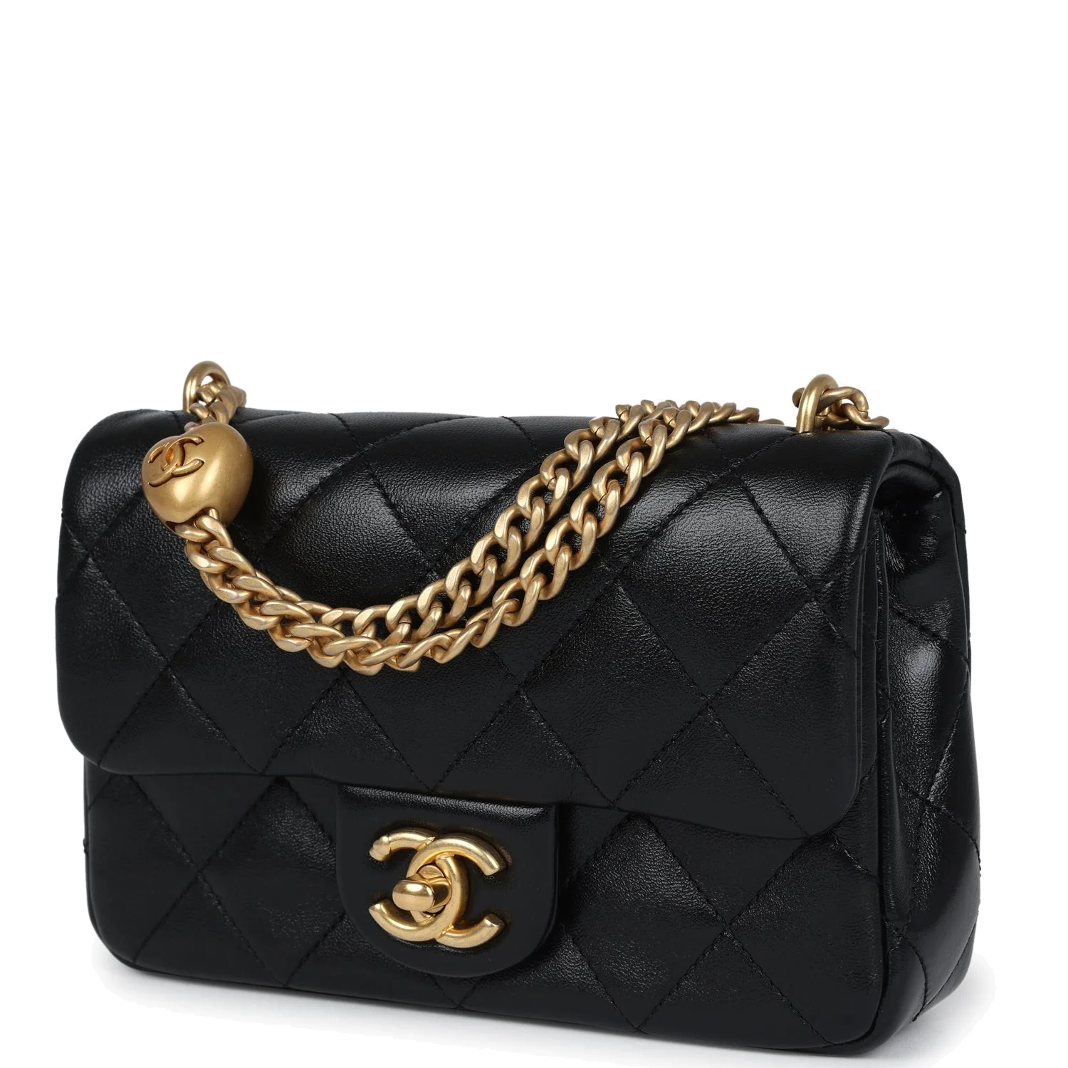 Chanel Mini Sweetheart Crush Square Flap Bag Black Shiny Calfskin — фото 6