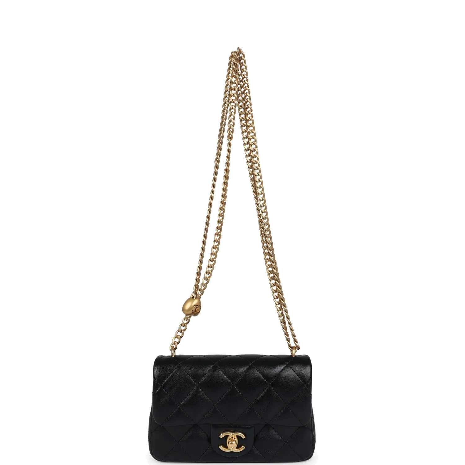 Chanel Mini Sweetheart Crush Square Flap Bag Black Shiny Calfskin — фото 8