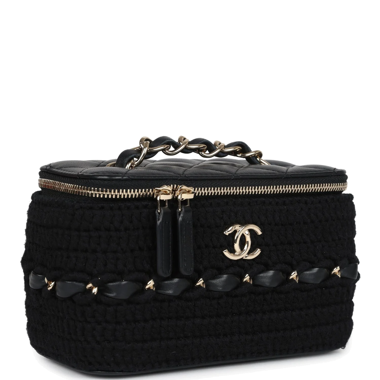 Chanel Small Vanity Case Black Crochet and Lambskin — фото 3