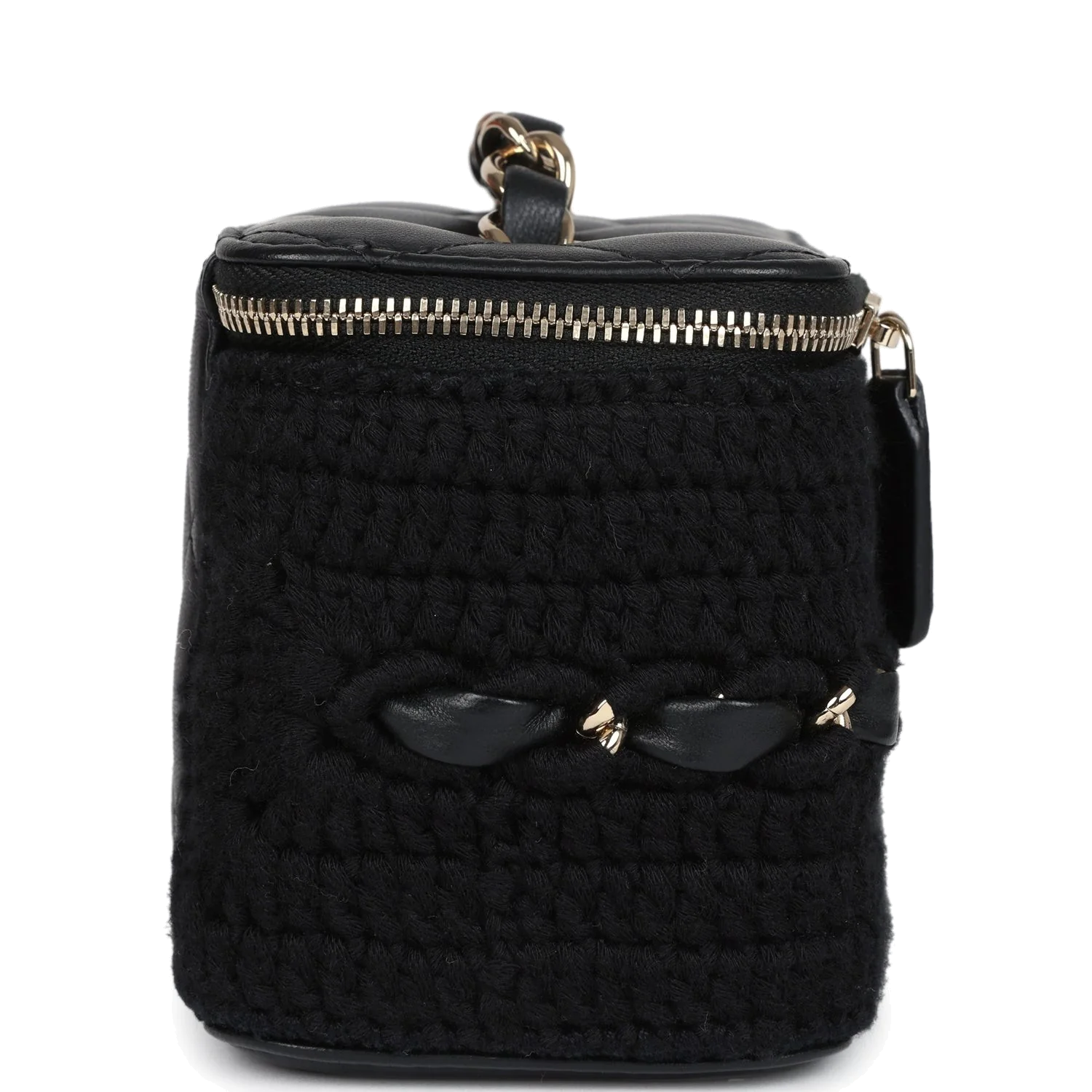 Chanel Small Vanity Case Black Crochet and Lambskin — фото 4