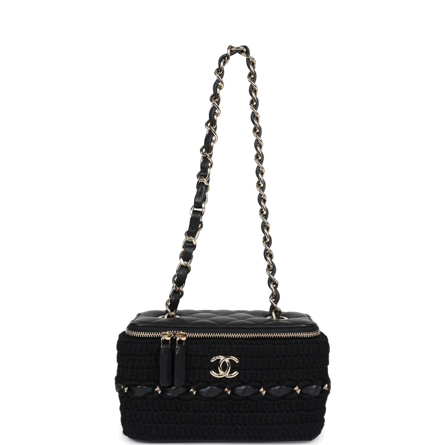 Chanel Small Vanity Case Black Crochet and Lambskin — фото 8