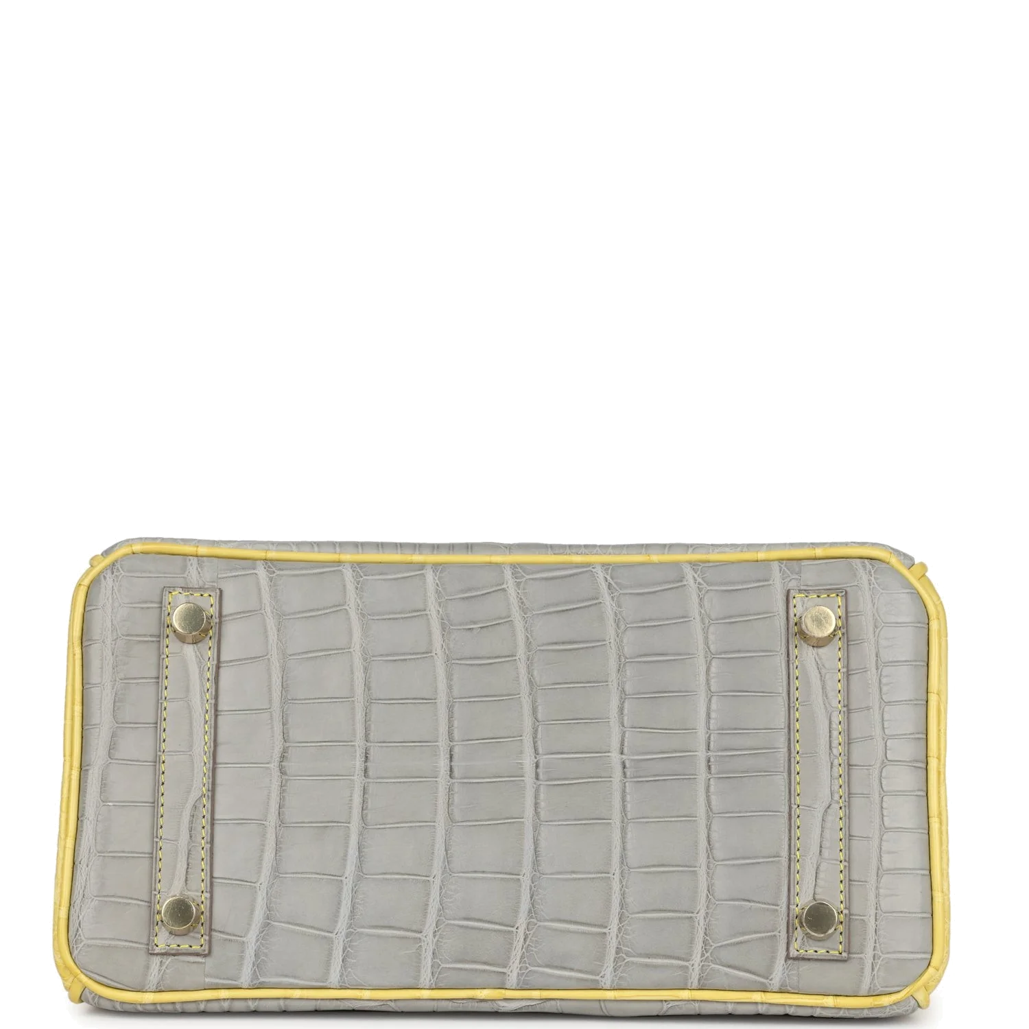 Hermes Special Order (HSS) Birkin 25 Gris Perle and Mimosa Matte Alligator Brushed Gold Hardware Серый жемчужный — фото 7