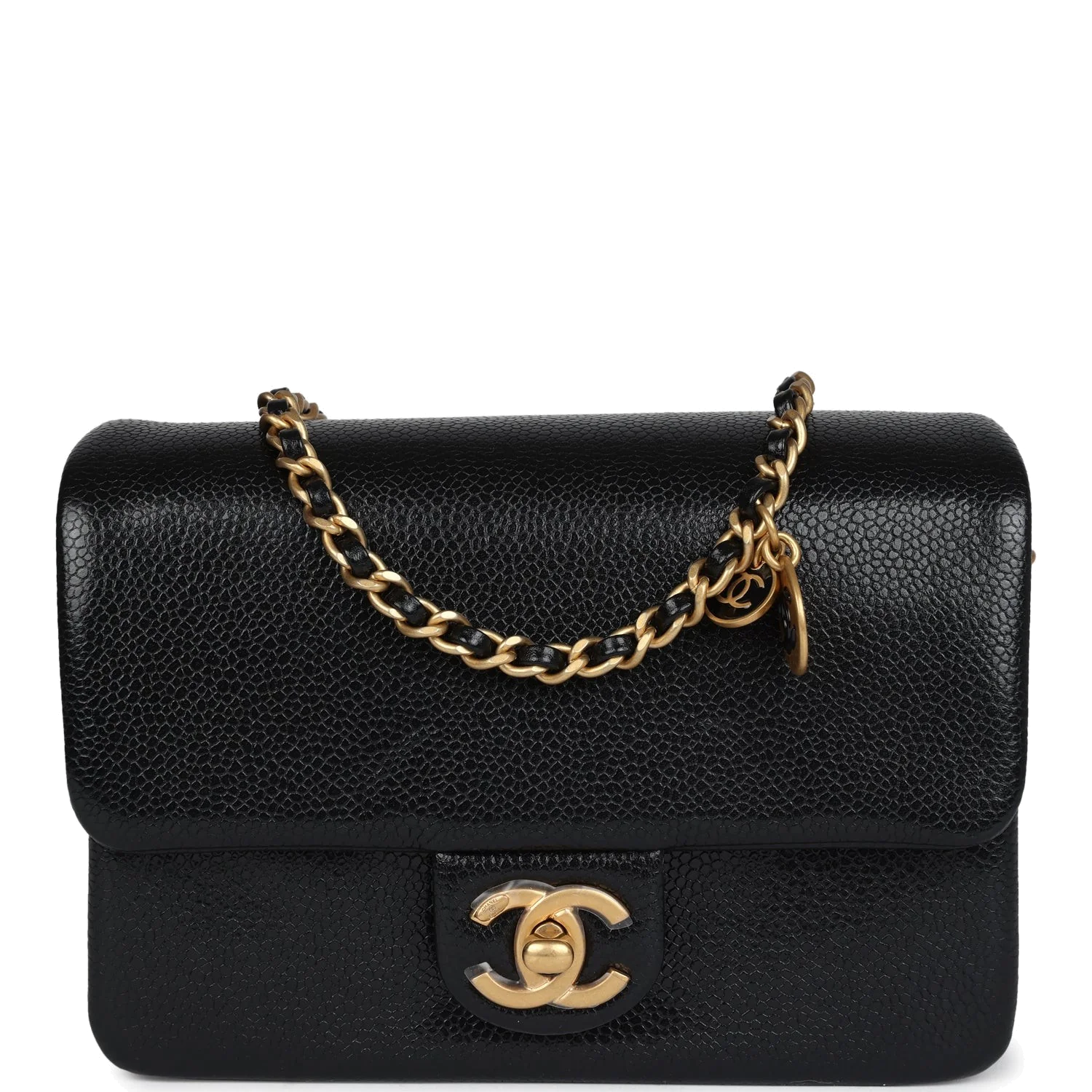 Chanel Mini Flap Bag Black Shiny Caviar — фото 2