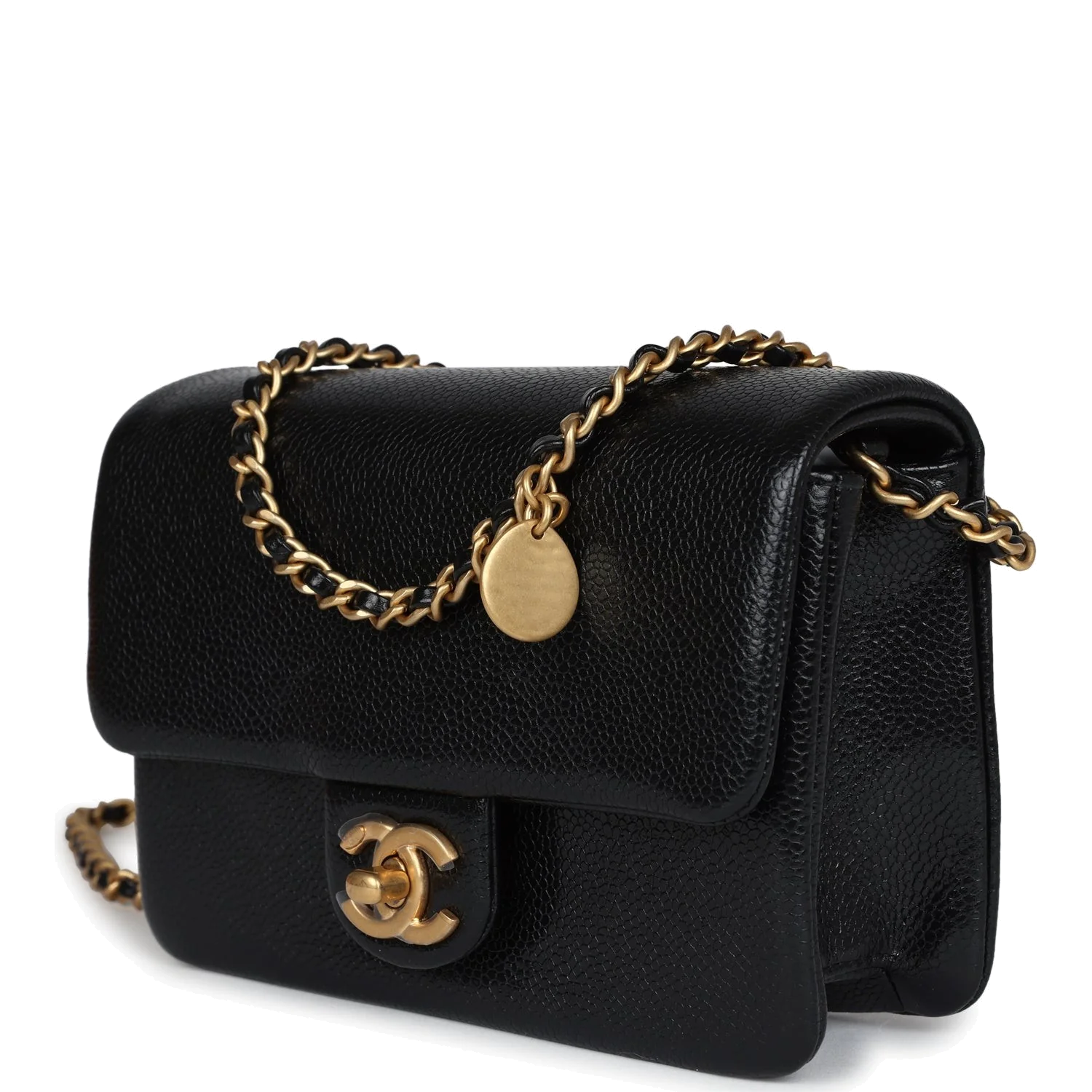 Chanel Mini Flap Bag Black Shiny Caviar — фото 6