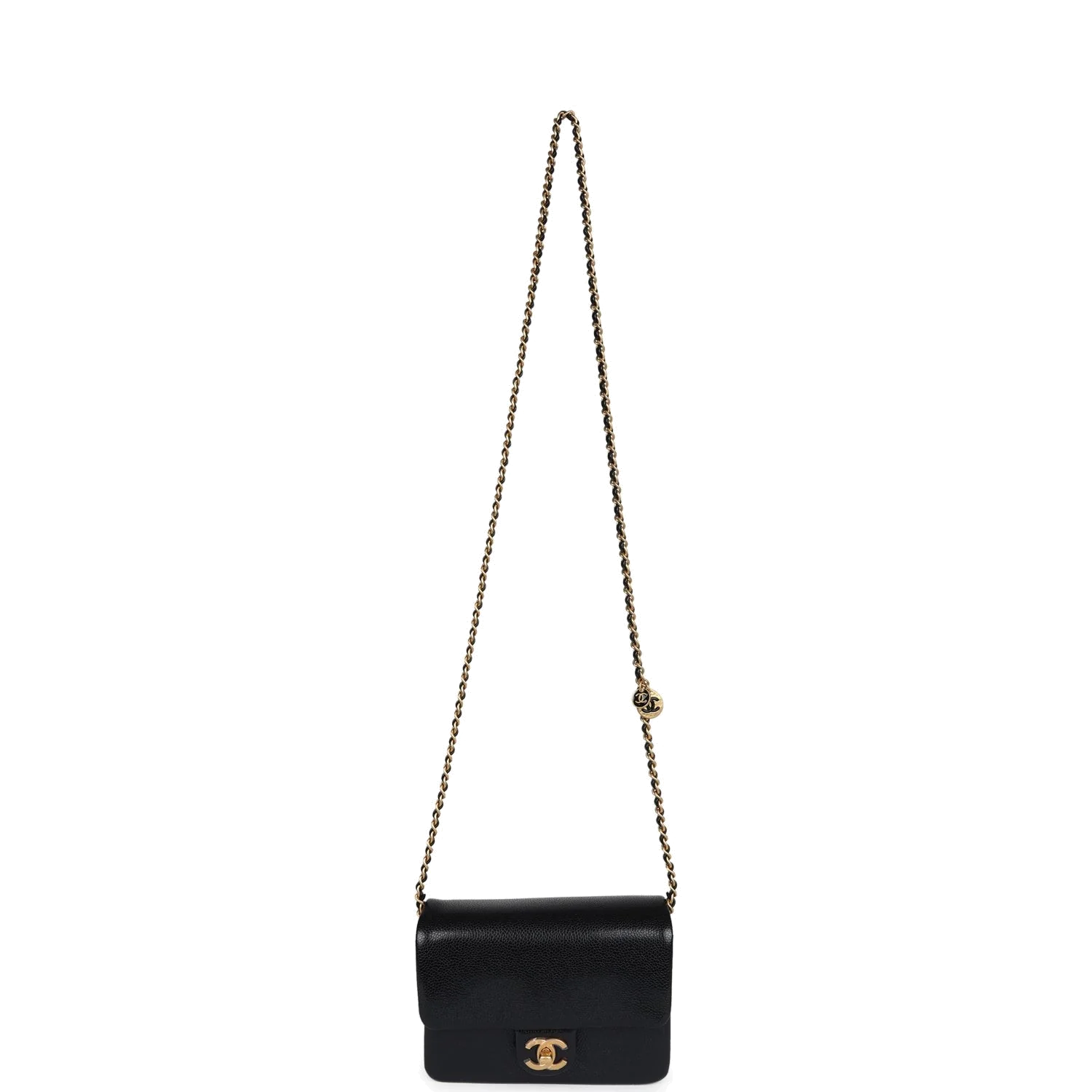 Chanel Mini Flap Bag Black Shiny Caviar — фото 8
