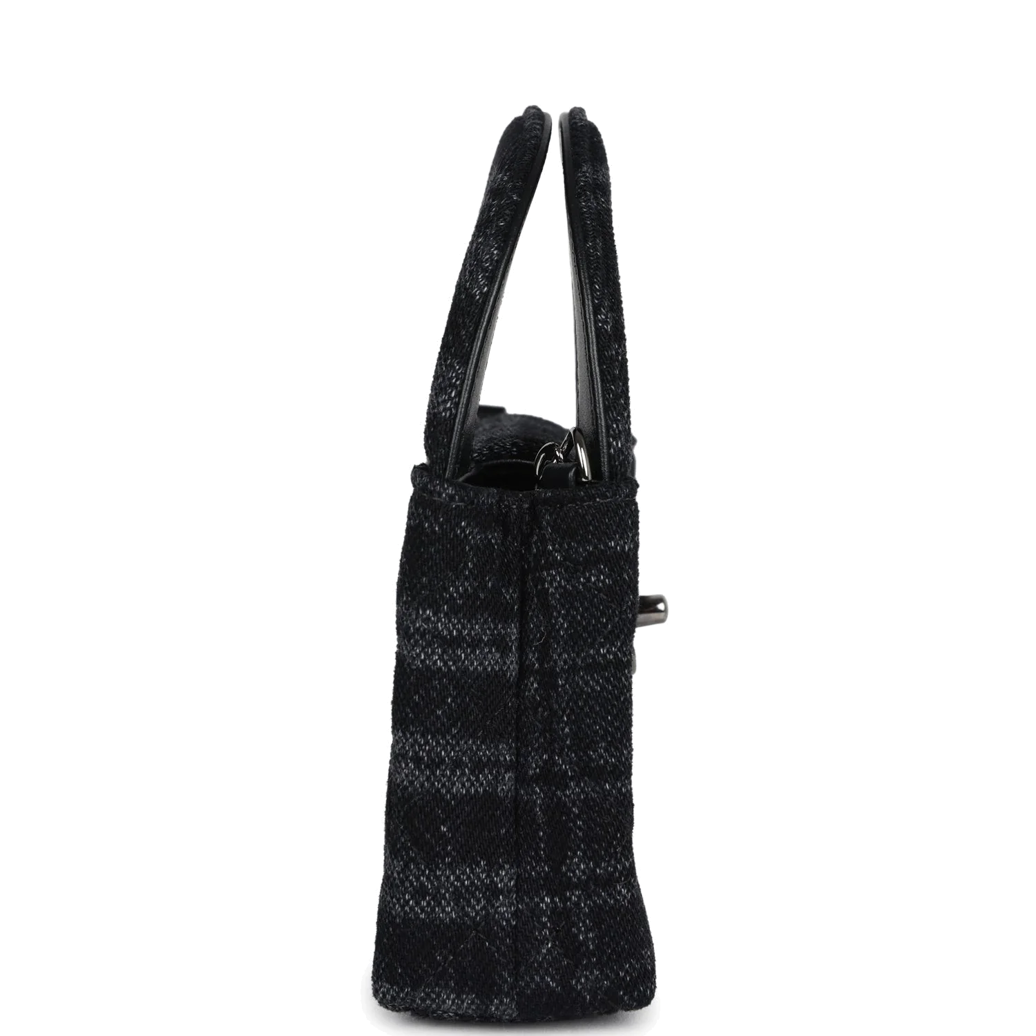 Chanel Nano Kelly Shopper Black and Grey Printed Denim — фото 4