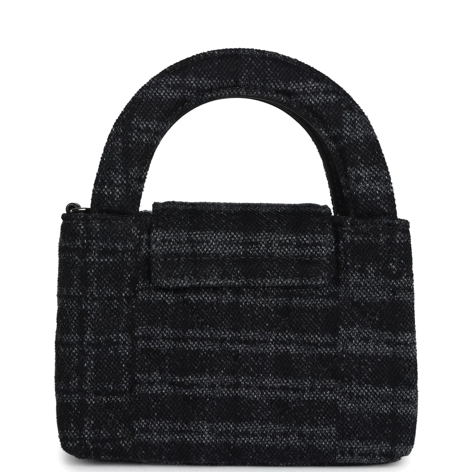 Chanel Nano Kelly Shopper Black and Grey Printed Denim — фото 5