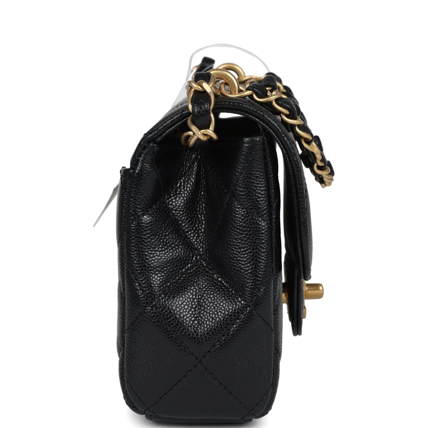 Chanel Mini Top Handle Flap Bag Black Grained Calfskin — фото 6