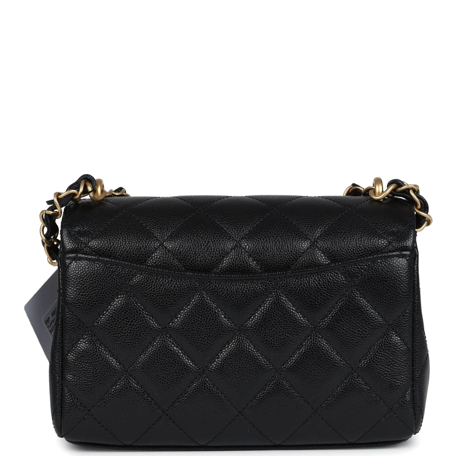 Chanel Mini Top Handle Flap Bag Black Grained Calfskin — фото 7