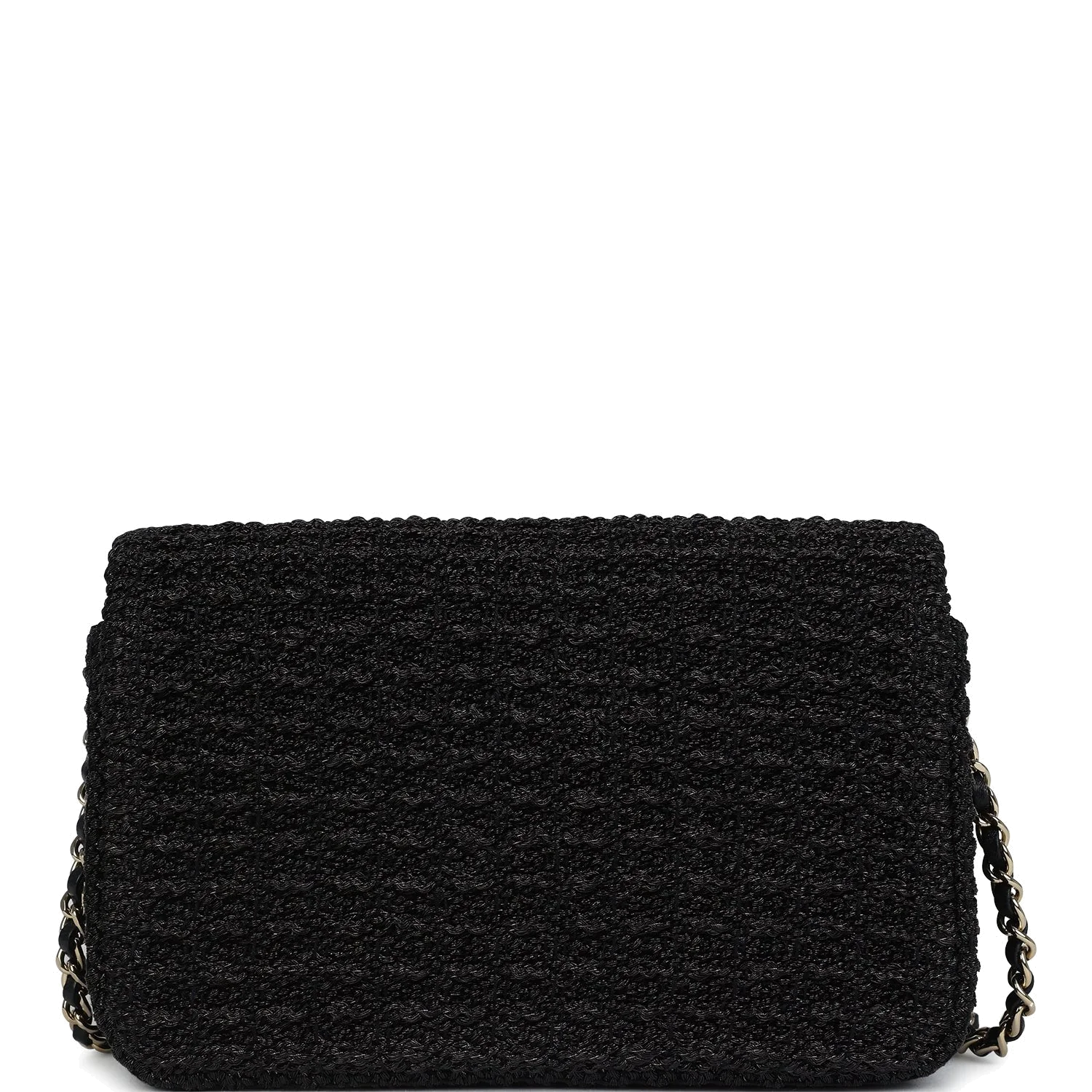 Chanel Mini Summer Nights Flap Bag Black Woven Patent Leather — фото 5