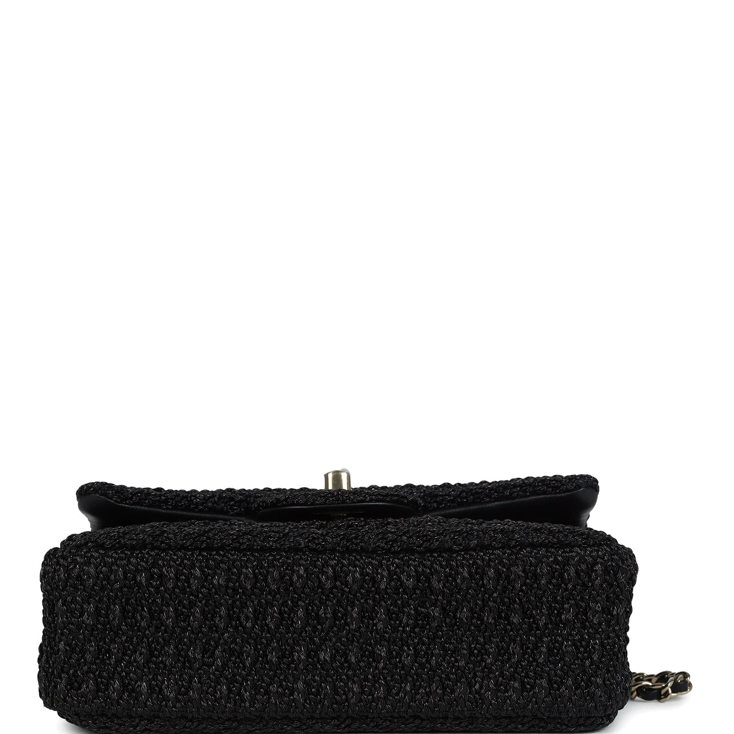Chanel Mini Summer Nights Flap Bag Black Woven Patent Leather — фото 7