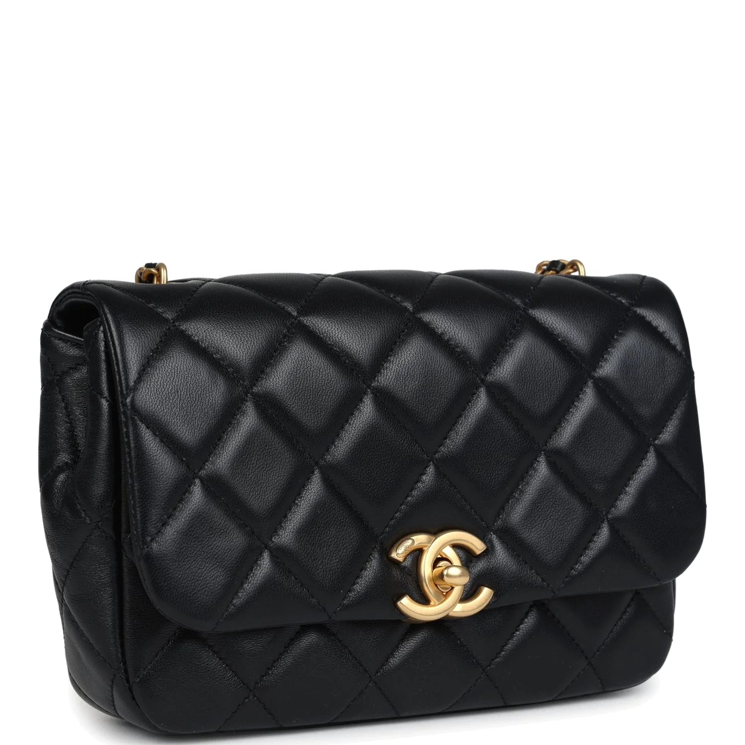 Chanel Mini Pearly Chain Flap Bag Black Lambskin — фото 3
