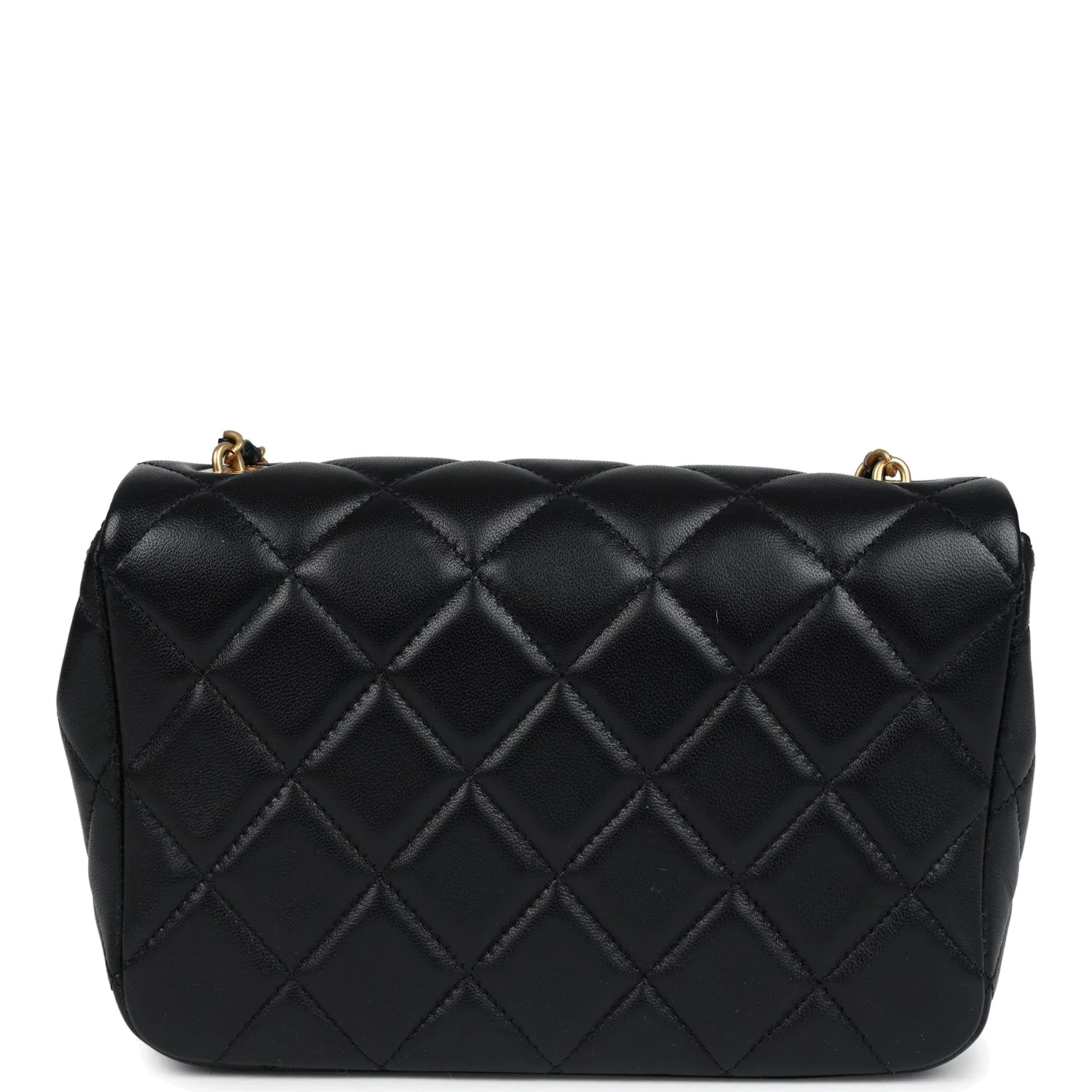 Chanel Mini Pearly Chain Flap Bag Black Lambskin — фото 5
