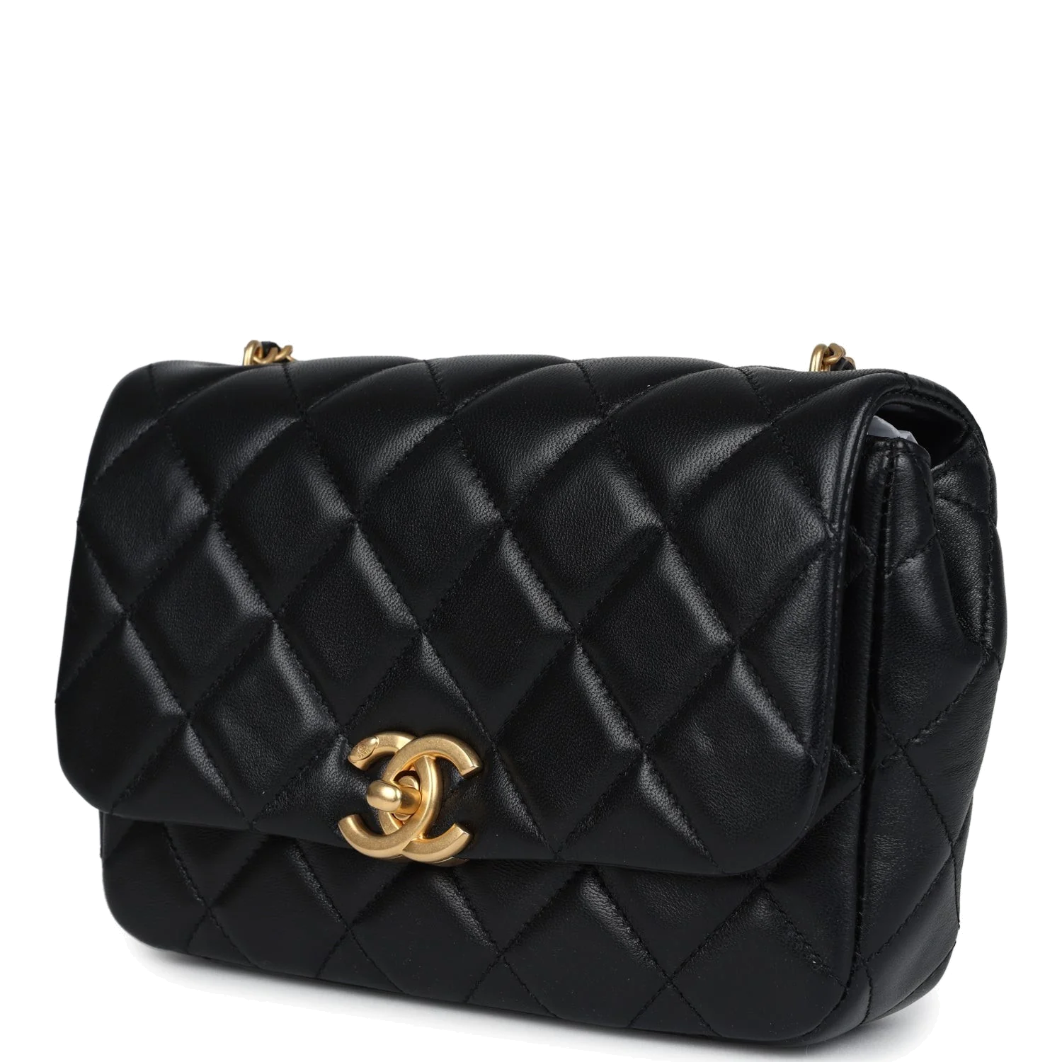 Chanel Mini Pearly Chain Flap Bag Black Lambskin — фото 6