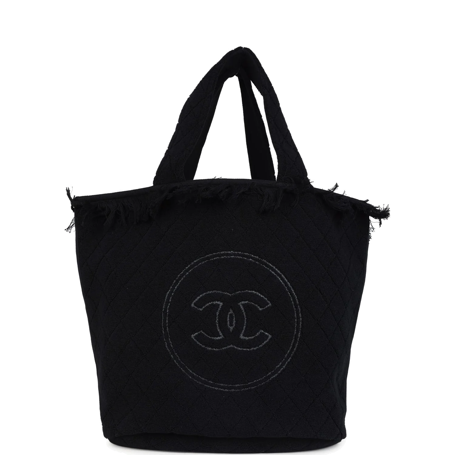 Chanel Coco Beach Tote Bag & Towel Set Black Terry Cloth — фото 3