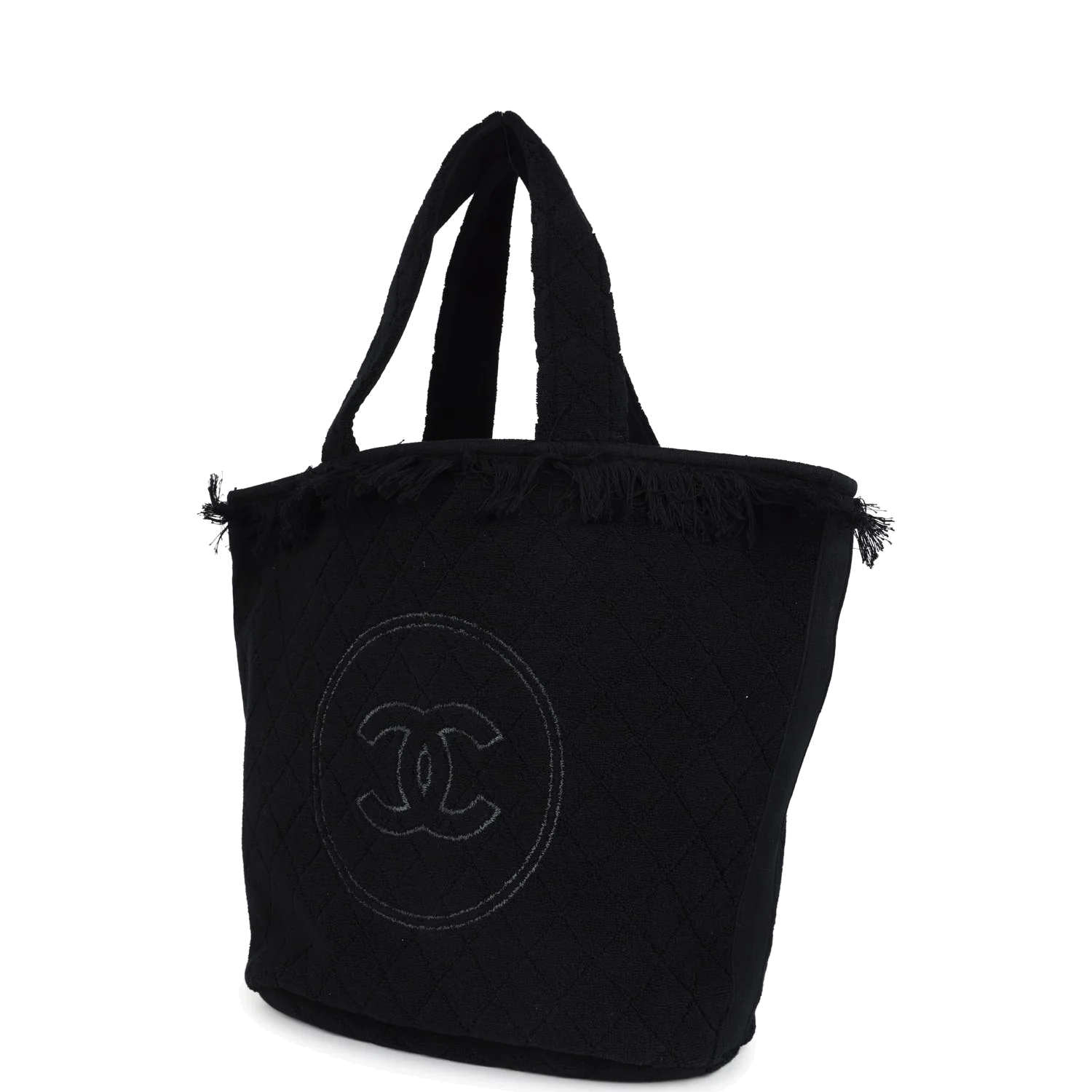Chanel Coco Beach Tote Bag & Towel Set Black Terry Cloth — фото 5