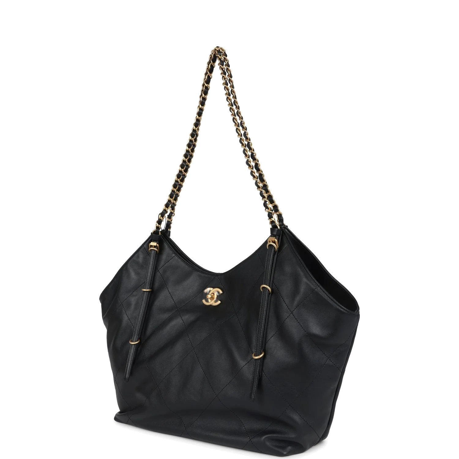 Chanel Small Coco Shopping Bag Black Calfskin — фото 6