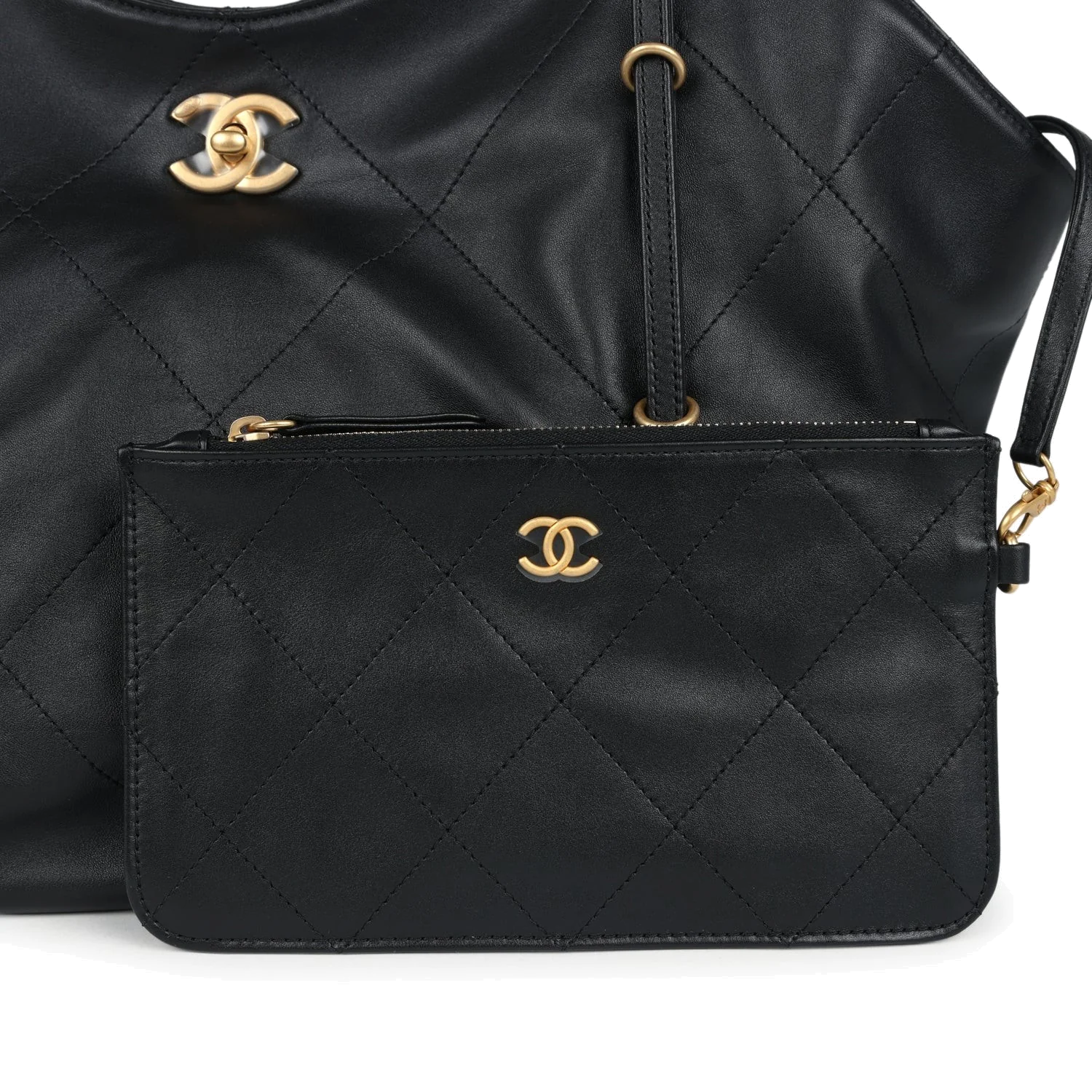 Chanel Small Coco Shopping Bag Black Calfskin — фото 8