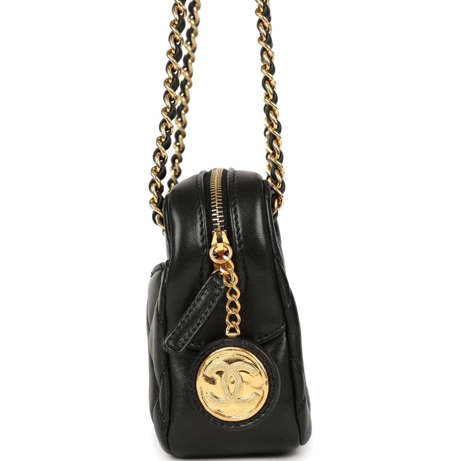 Chanel Mini Camera Case Bag Black Shiny Lambskin — фото 4