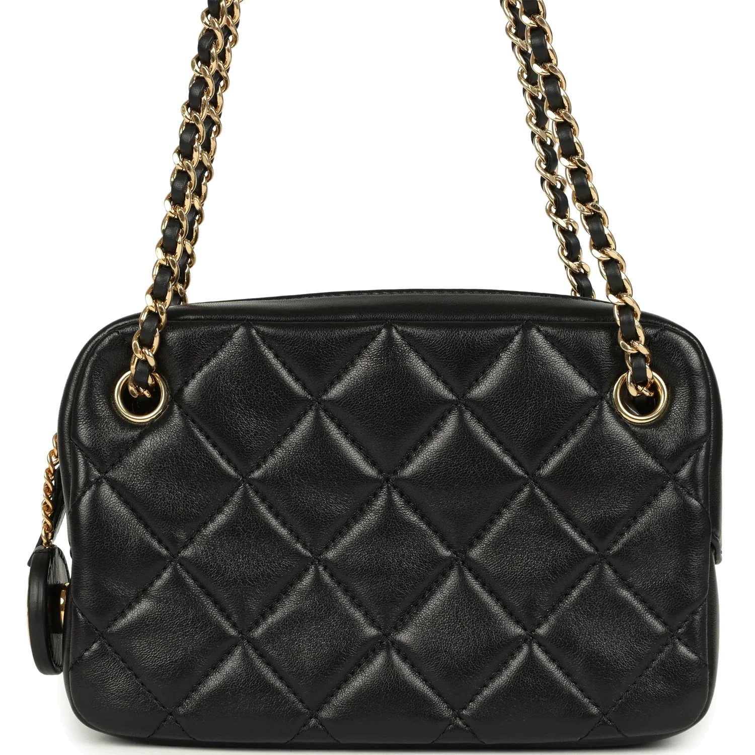 Chanel Mini Camera Case Bag Black Shiny Lambskin — фото 5
