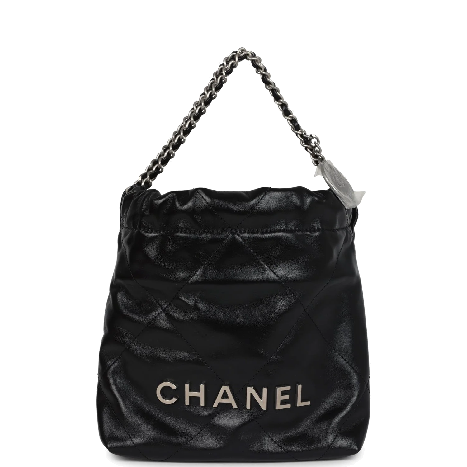 Chanel Mini 22 Bag Black Shiny Calfskin