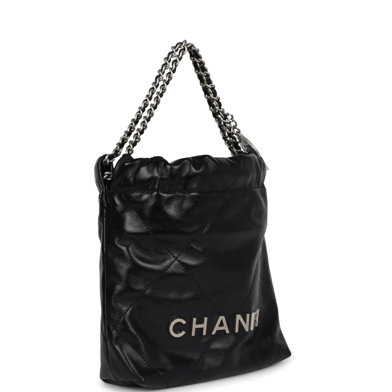 Chanel Mini 22 Bag Black Shiny Calfskin — фото 3