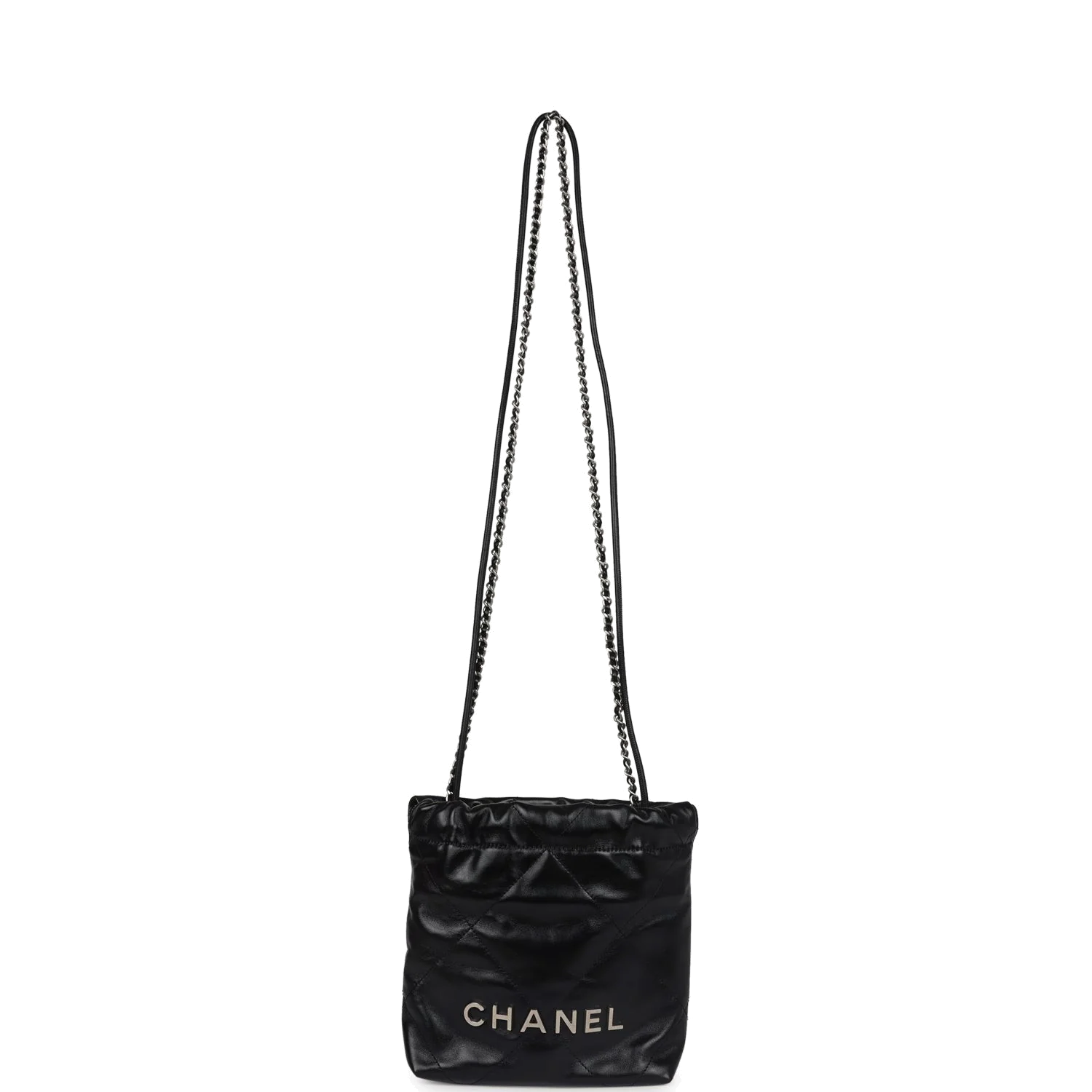 Chanel Mini 22 Bag Black Shiny Calfskin — фото 7