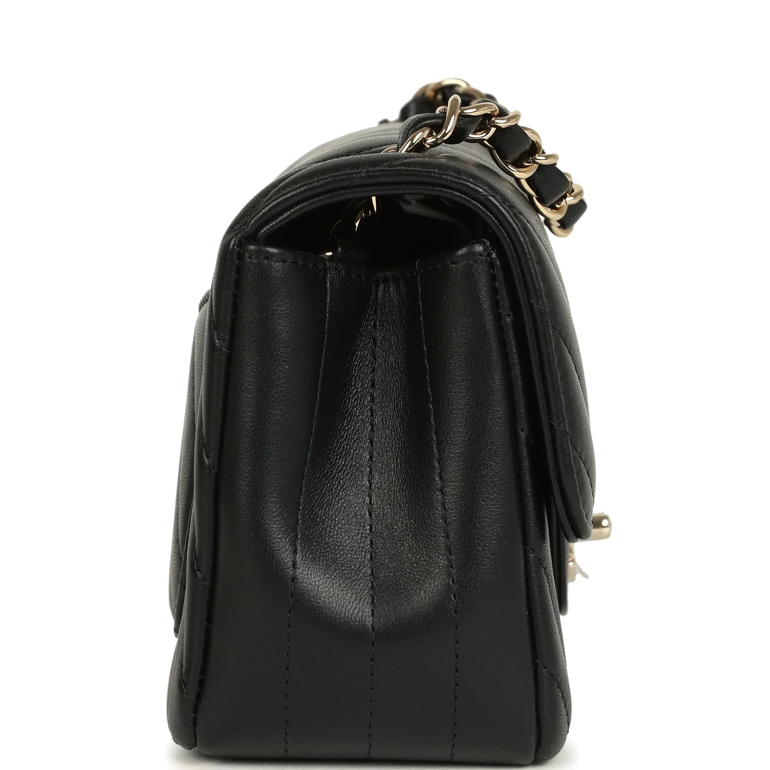 Chanel Mini Chevron Classic Rectangular Flap Bag Black Lambskin — фото 4