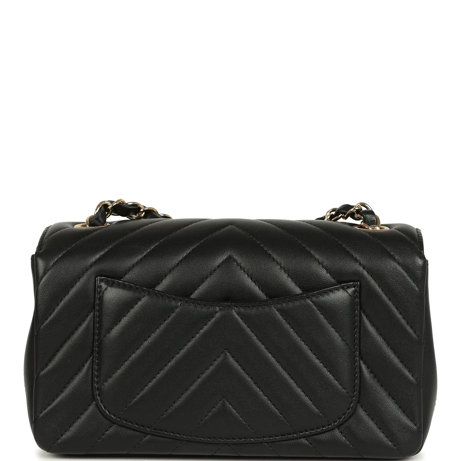 Chanel Mini Chevron Classic Rectangular Flap Bag Black Lambskin — фото 5