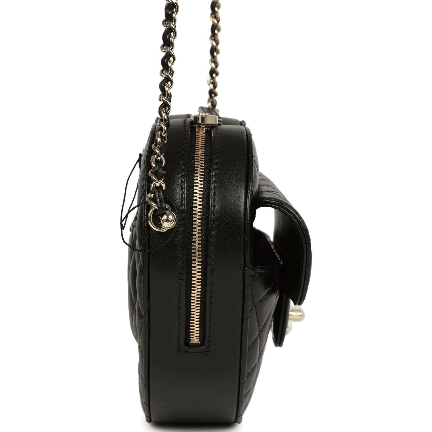 Chanel CC In Love Large Heart Bag with Chain Black Lambskin — фото 5