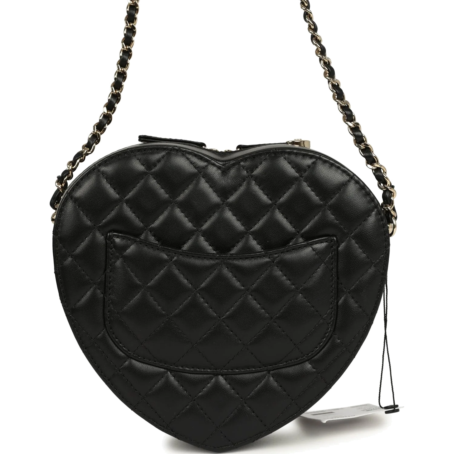 Chanel CC In Love Large Heart Bag with Chain Black Lambskin — фото 6