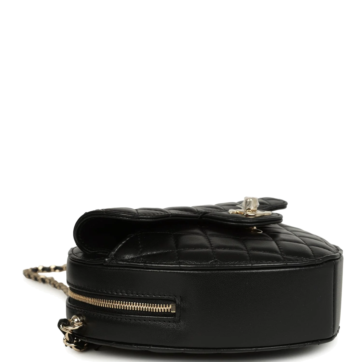 Chanel CC In Love Large Heart Bag with Chain Black Lambskin — фото 8