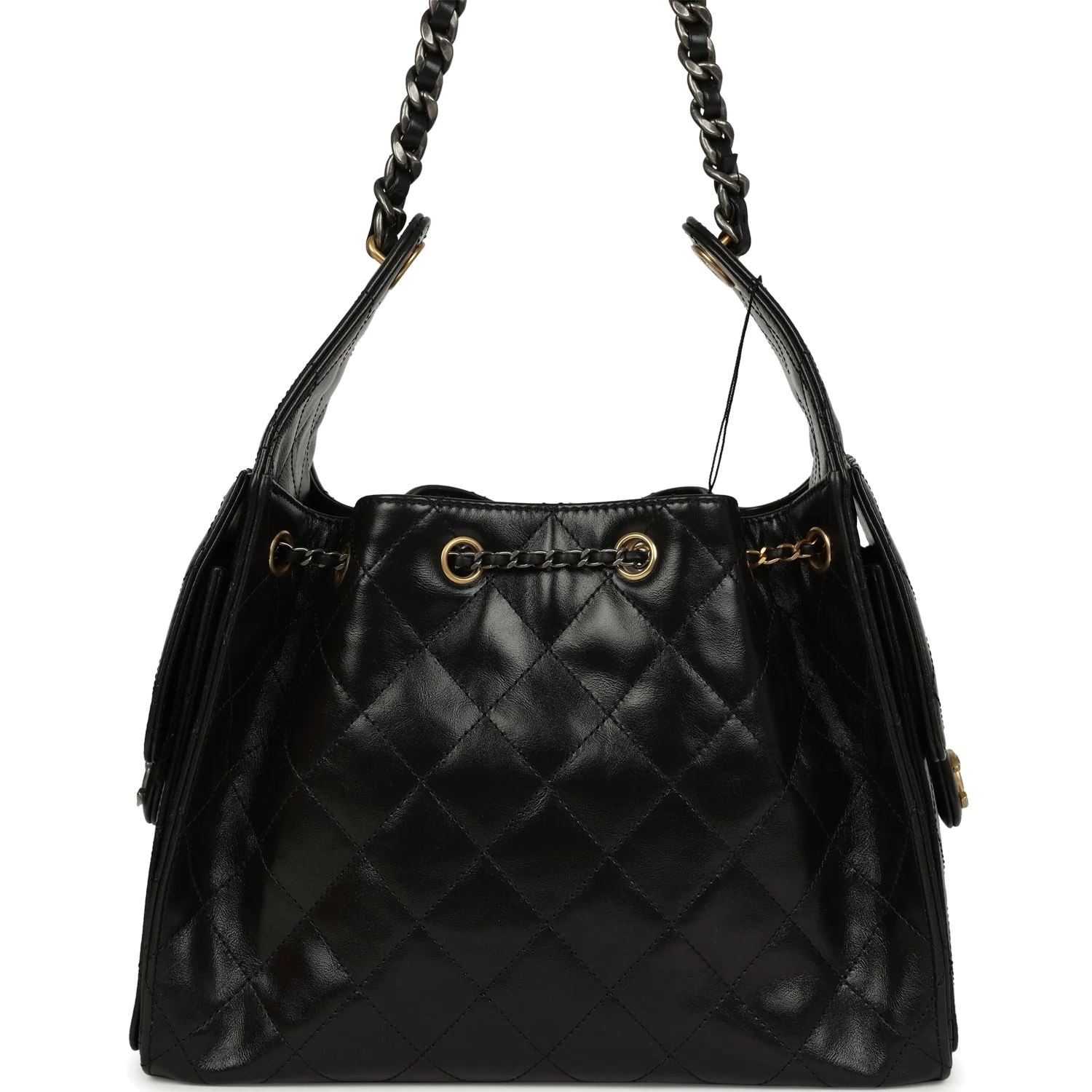 Chanel Small 25 Hobo Bag Black Shiny Crumpled Calfskin — фото 5