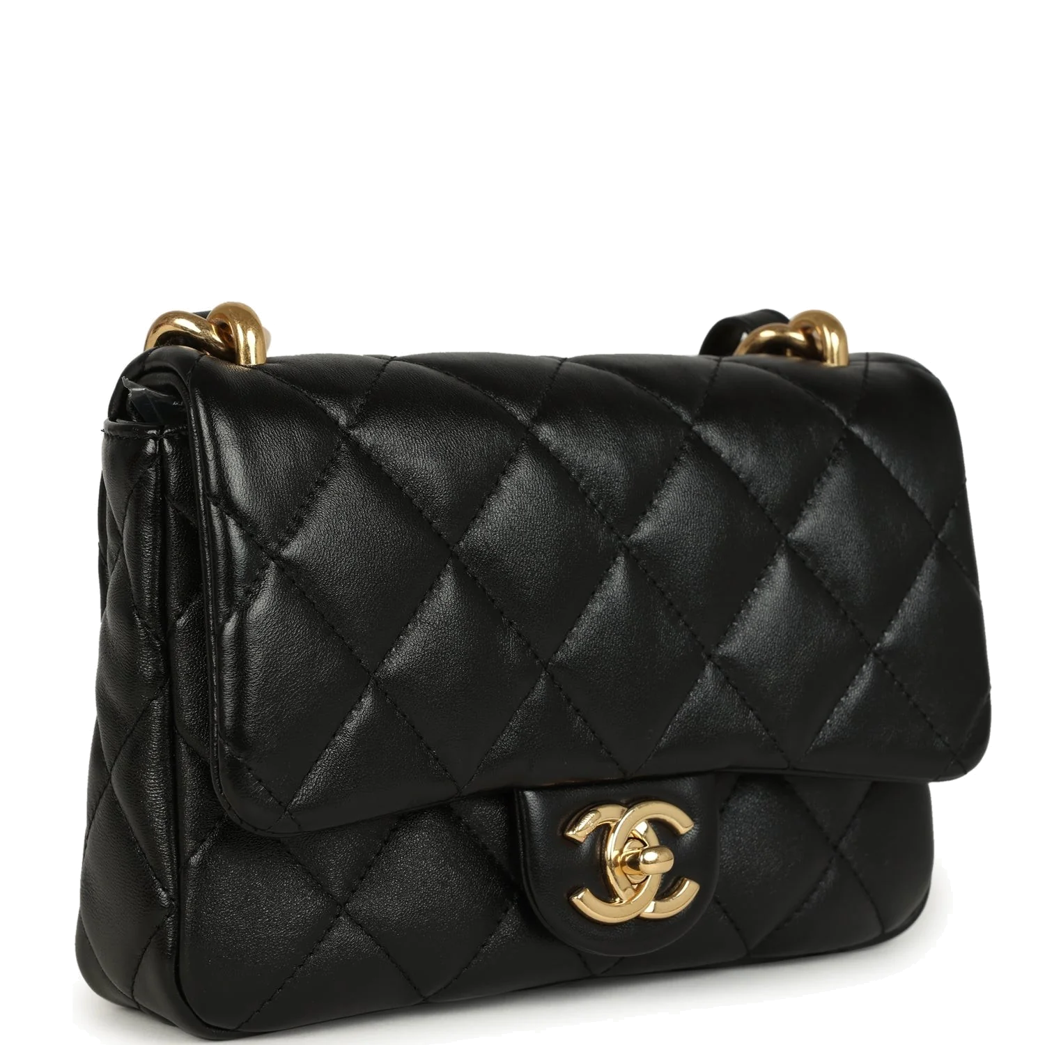 Chanel Small Funky Town Flap Bag Black Shiny Lambskin — фото 3