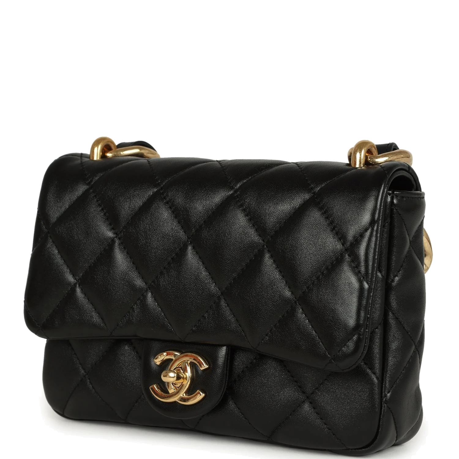 Chanel Small Funky Town Flap Bag Black Shiny Lambskin — фото 6