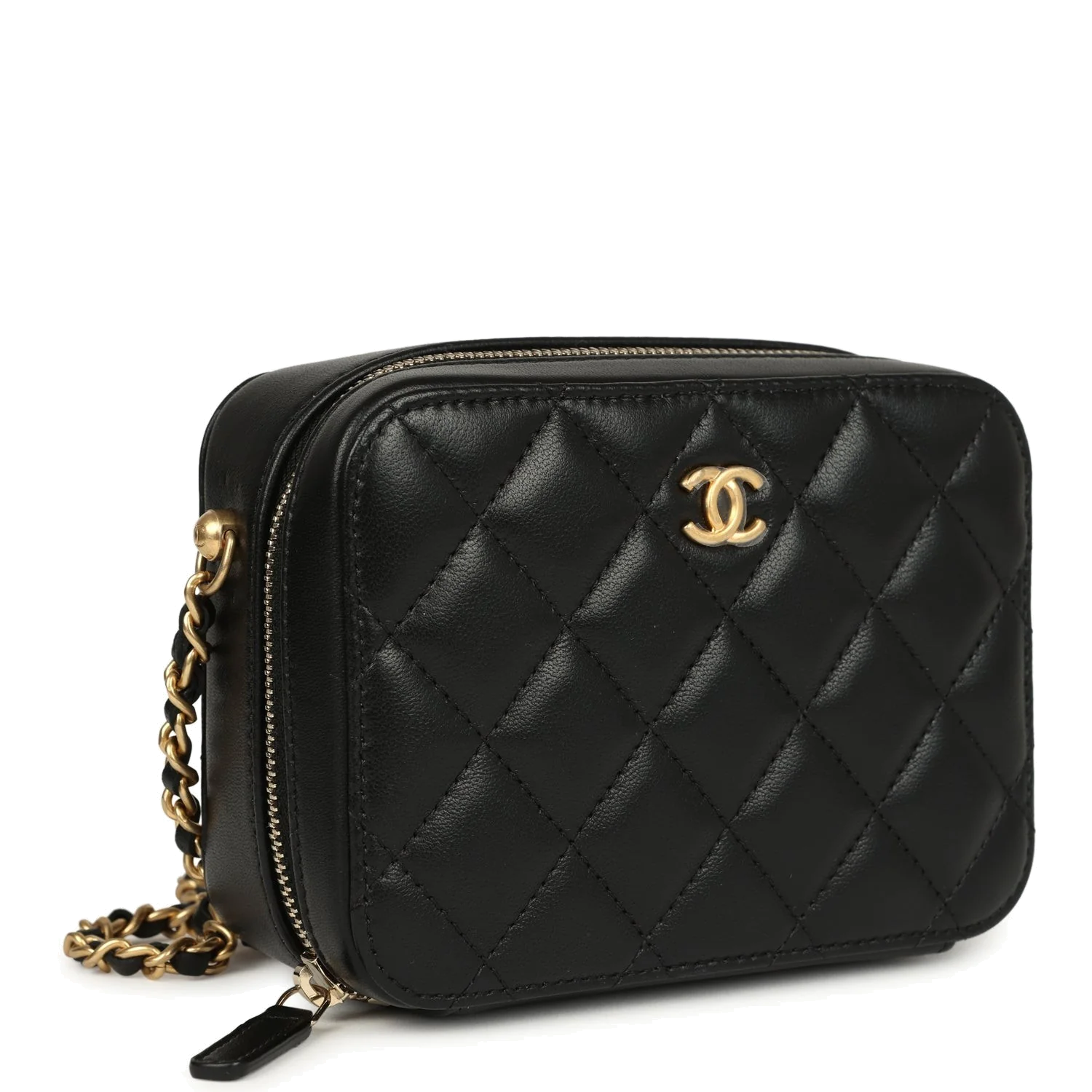 Chanel Mini Pearl Crush Clutch Bag with Chain Black Lambskin — фото 3