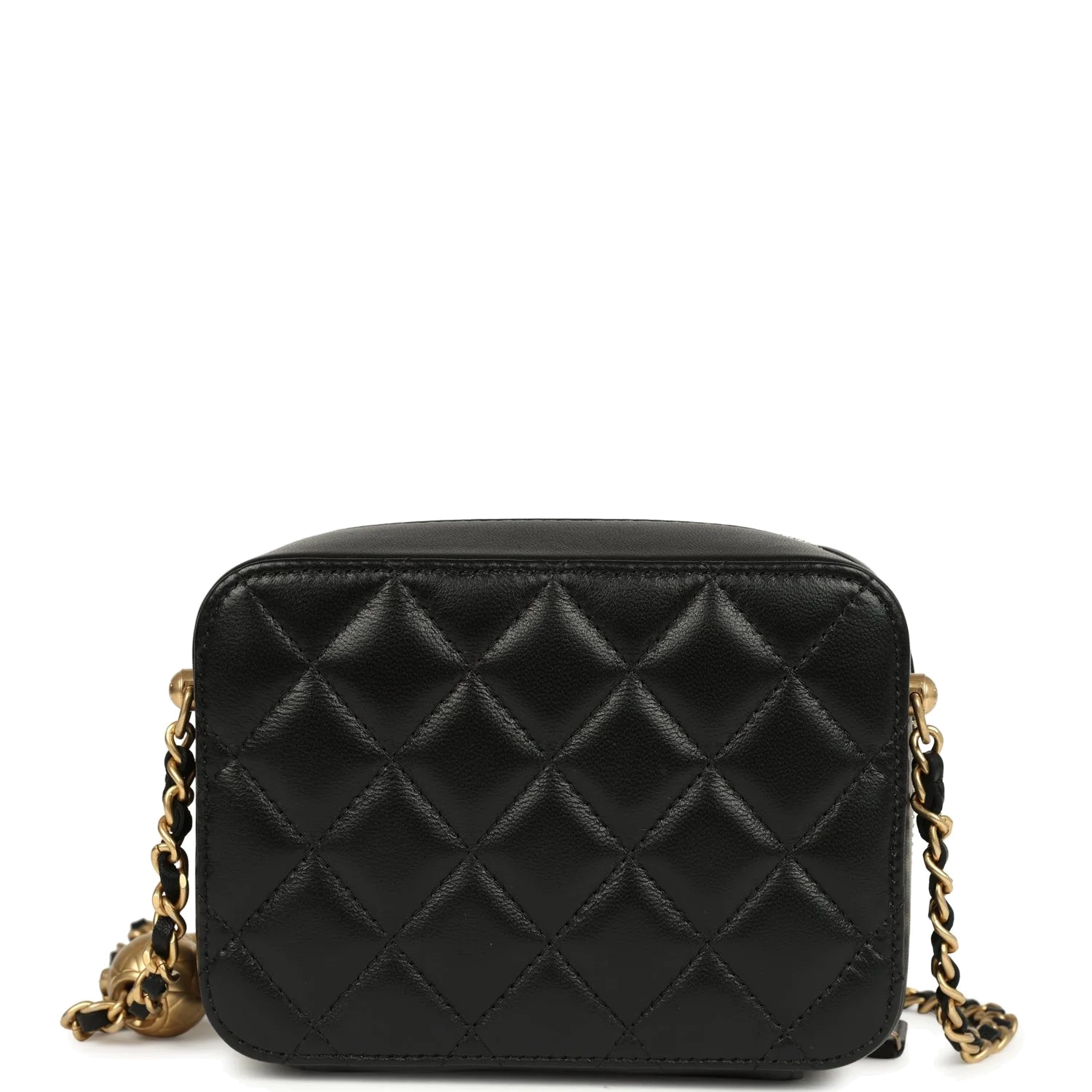 Chanel Mini Pearl Crush Clutch Bag with Chain Black Lambskin — фото 5