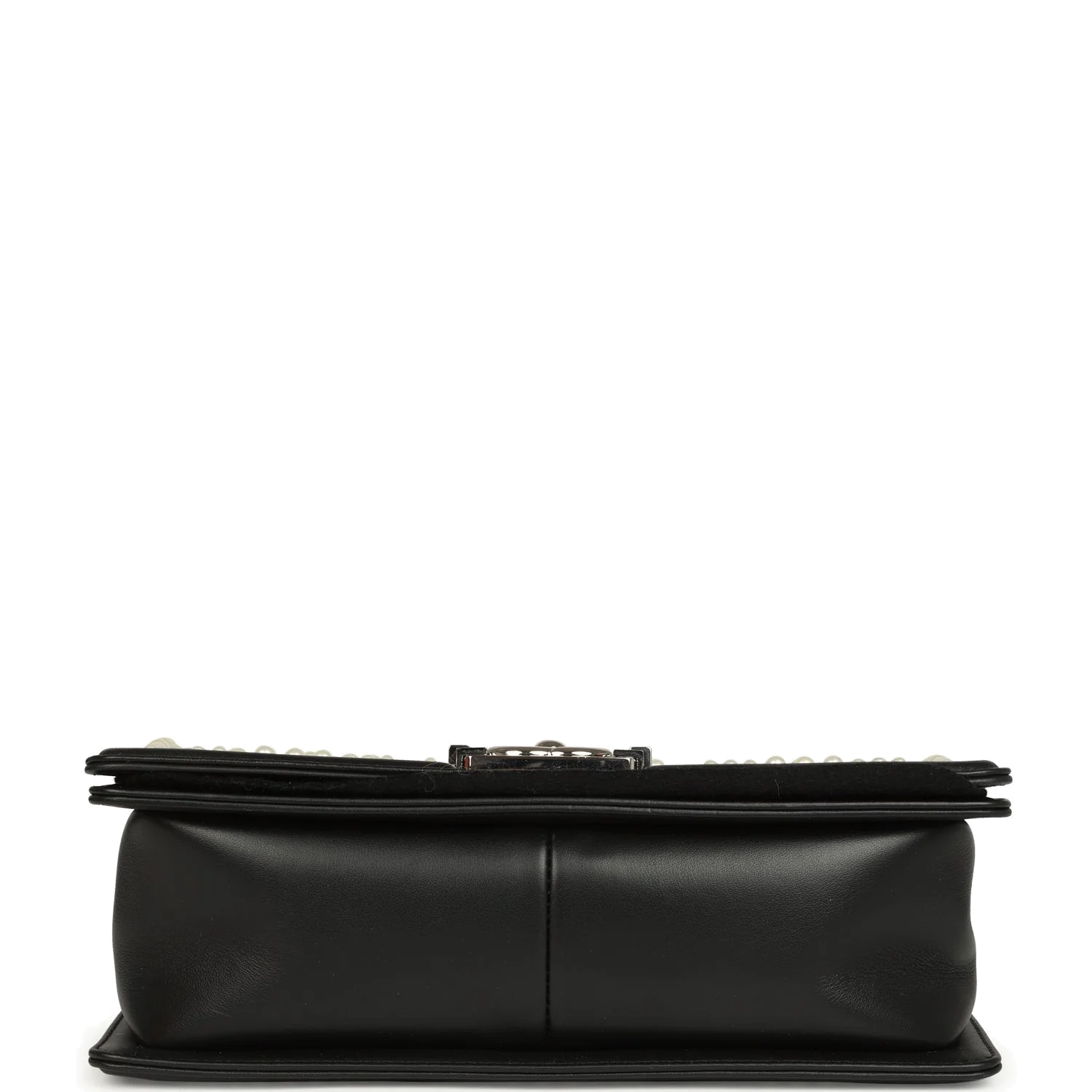 Chanel Medium Boy Bag Black Pearl Chevron Calfskin — фото 7
