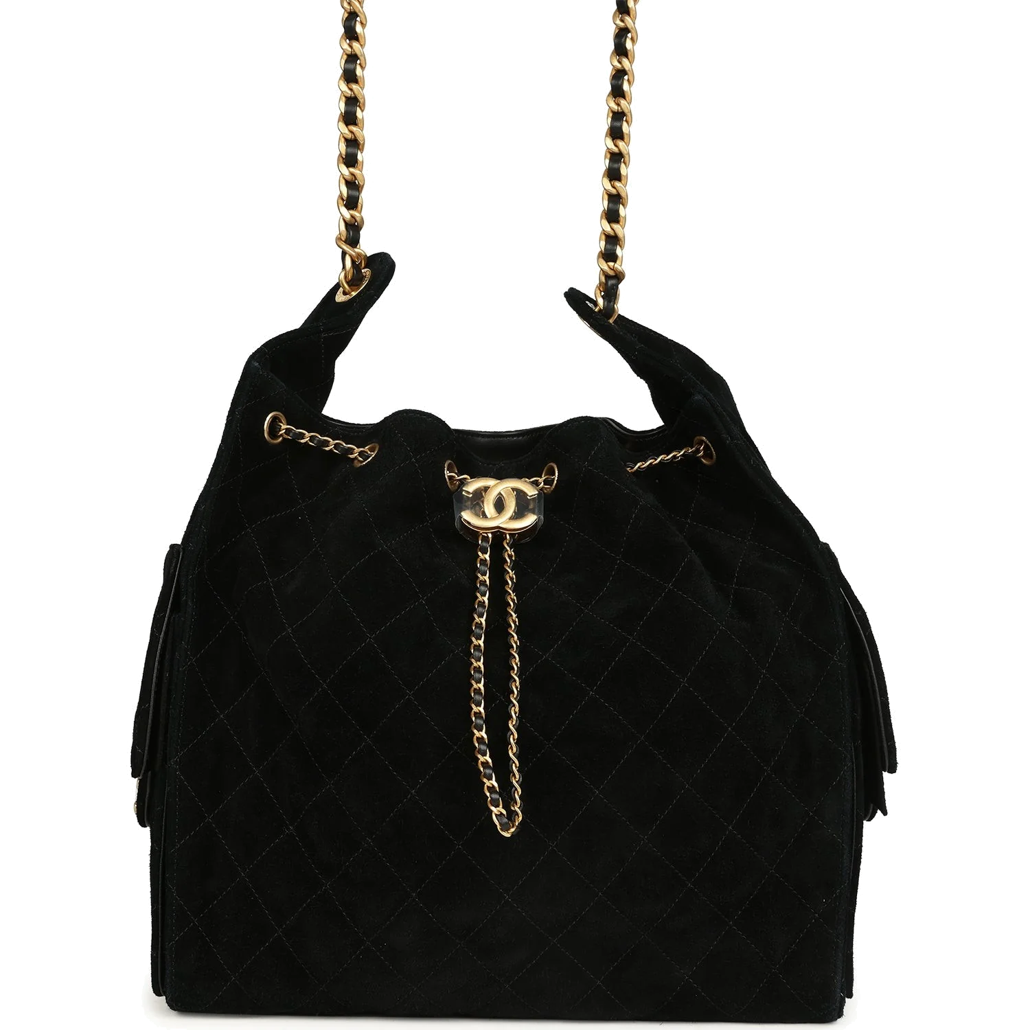 Chanel Medium 25 Hobo Bag Black Suede