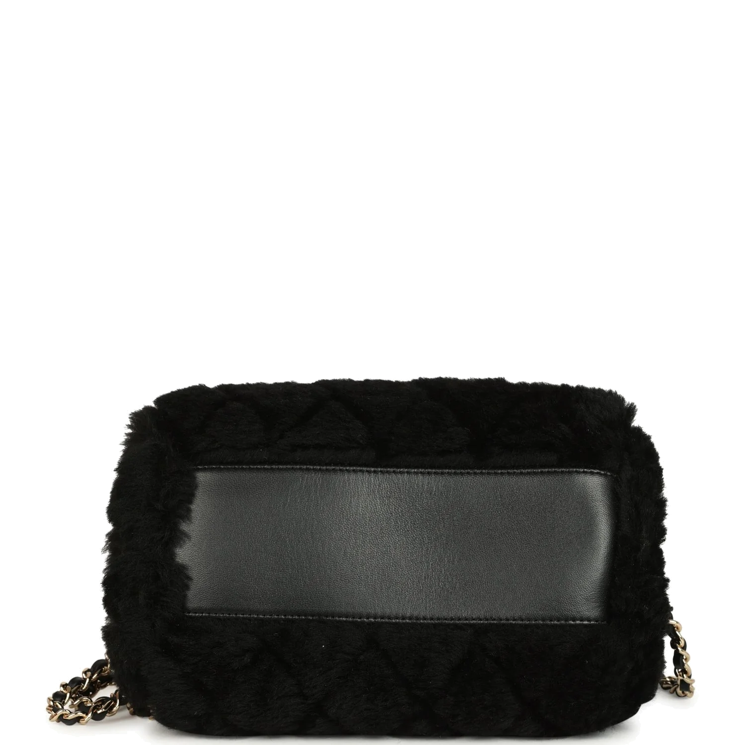 Chanel Mini Timeless Classic Barrel Bag with Chain Black Shearling — фото 7