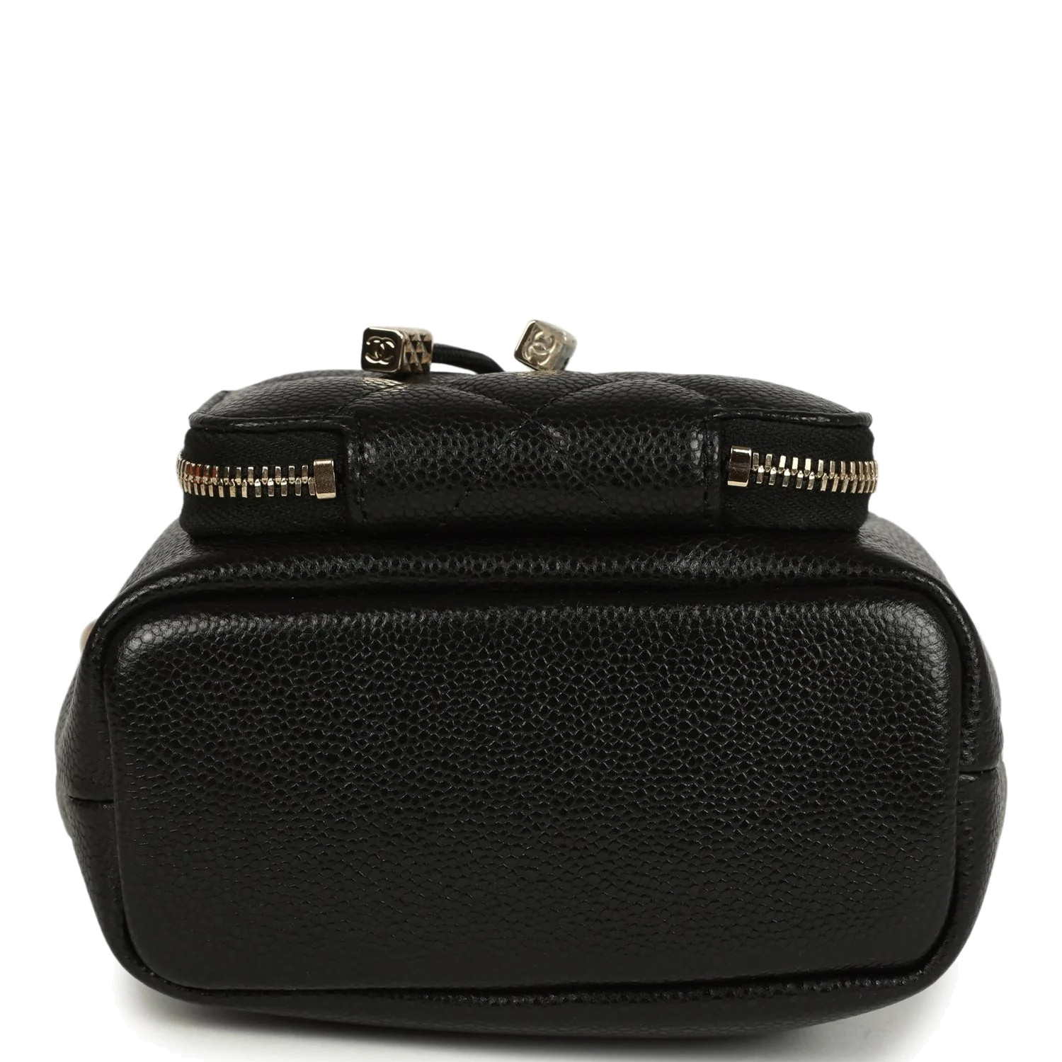 Chanel Mini Top Handle Bucket Bag with Chain Black Shiny Caviar — фото 7