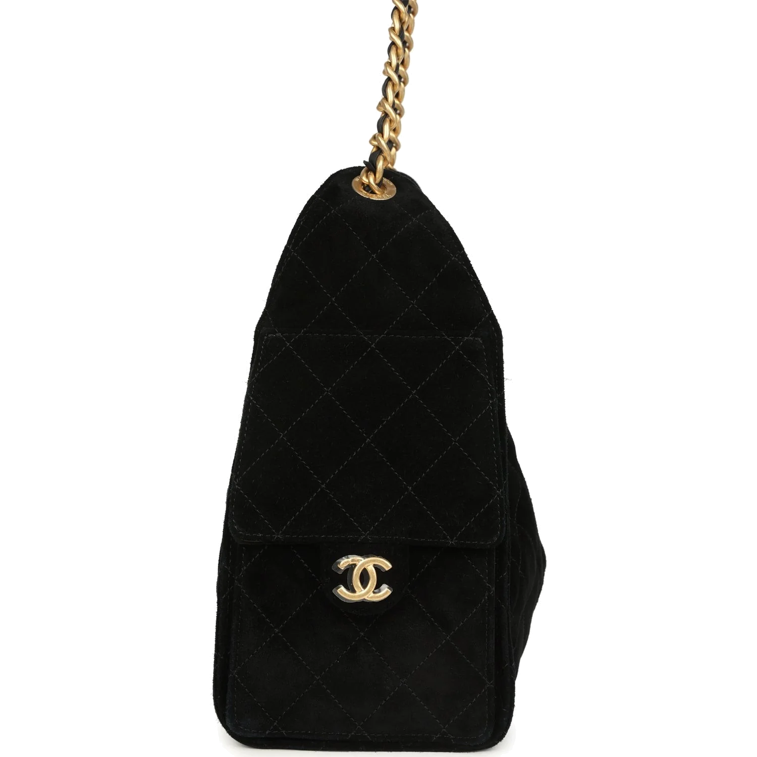 Chanel Small 25 Hobo Bag Black Suede — фото 4